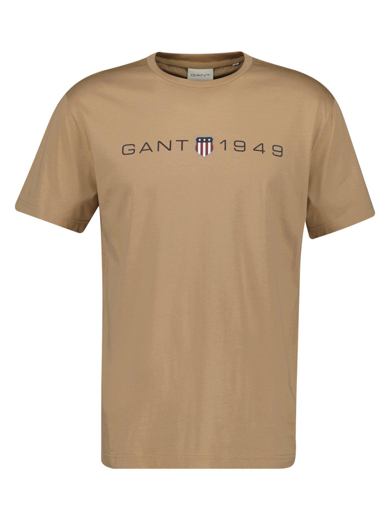 gant-gant-regular-fit-linear-logo-t-shirt-beige