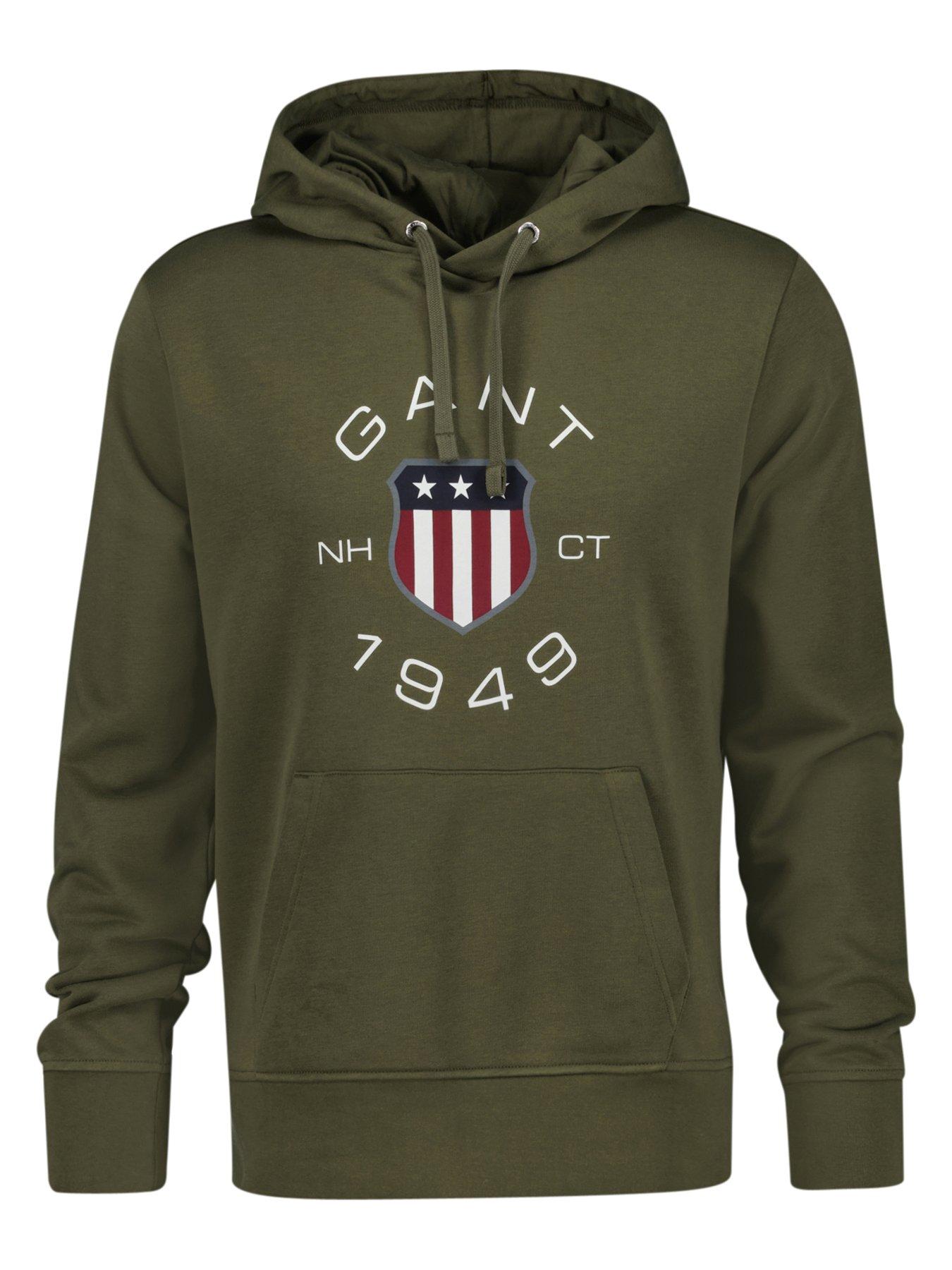 gant-gant-regular-fit-shield-print-hoodie-khaki