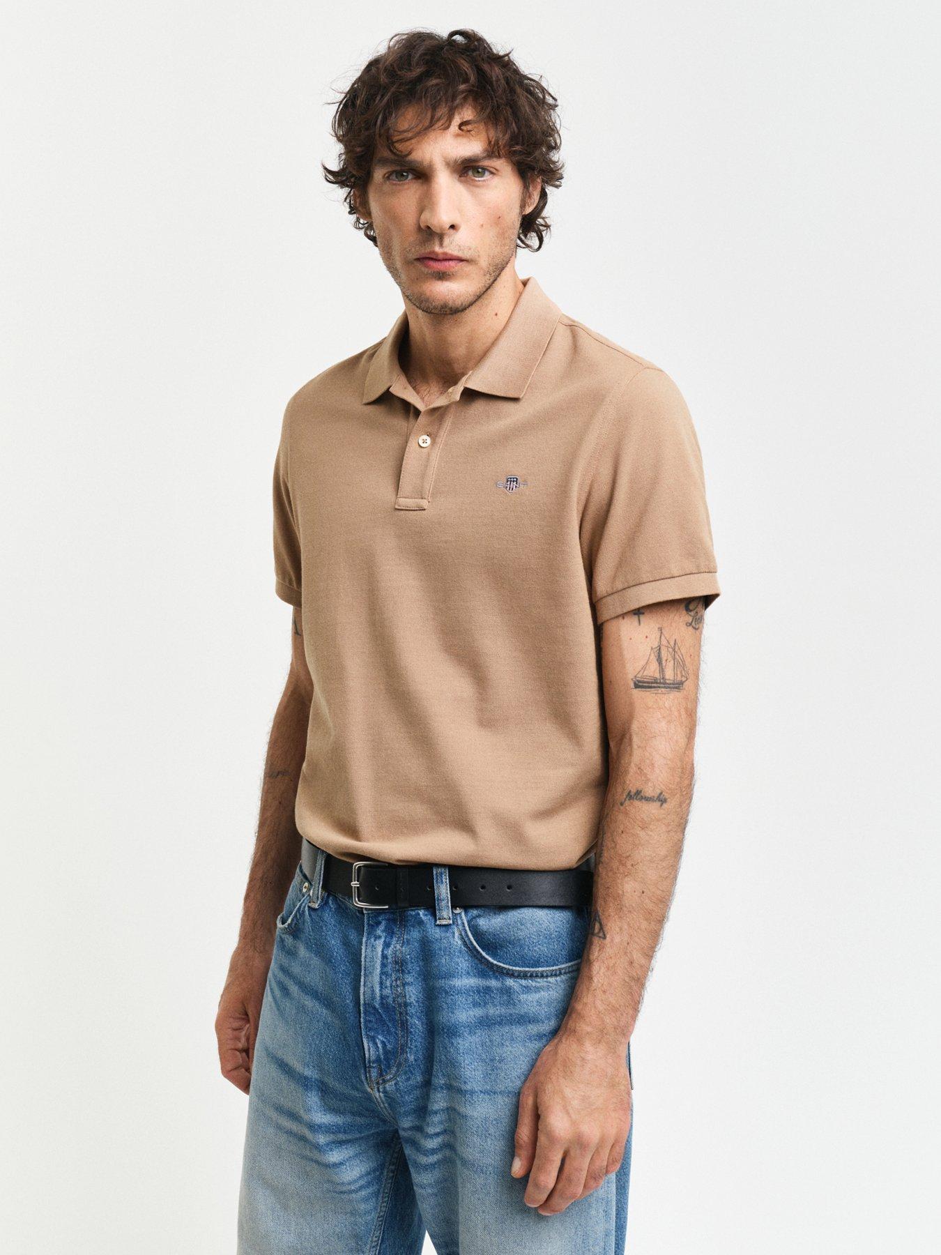 gant-gant-regular-fit-shield-pique-polo-shirt-khaki