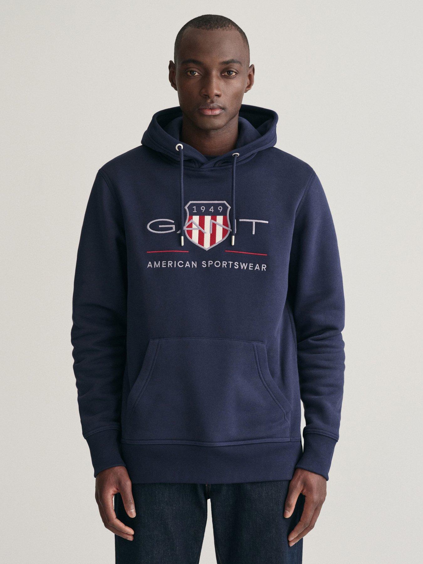 Gant Shield Gant Stripe Hoodie GANT Gant Logo Overhead Hoodie Navy