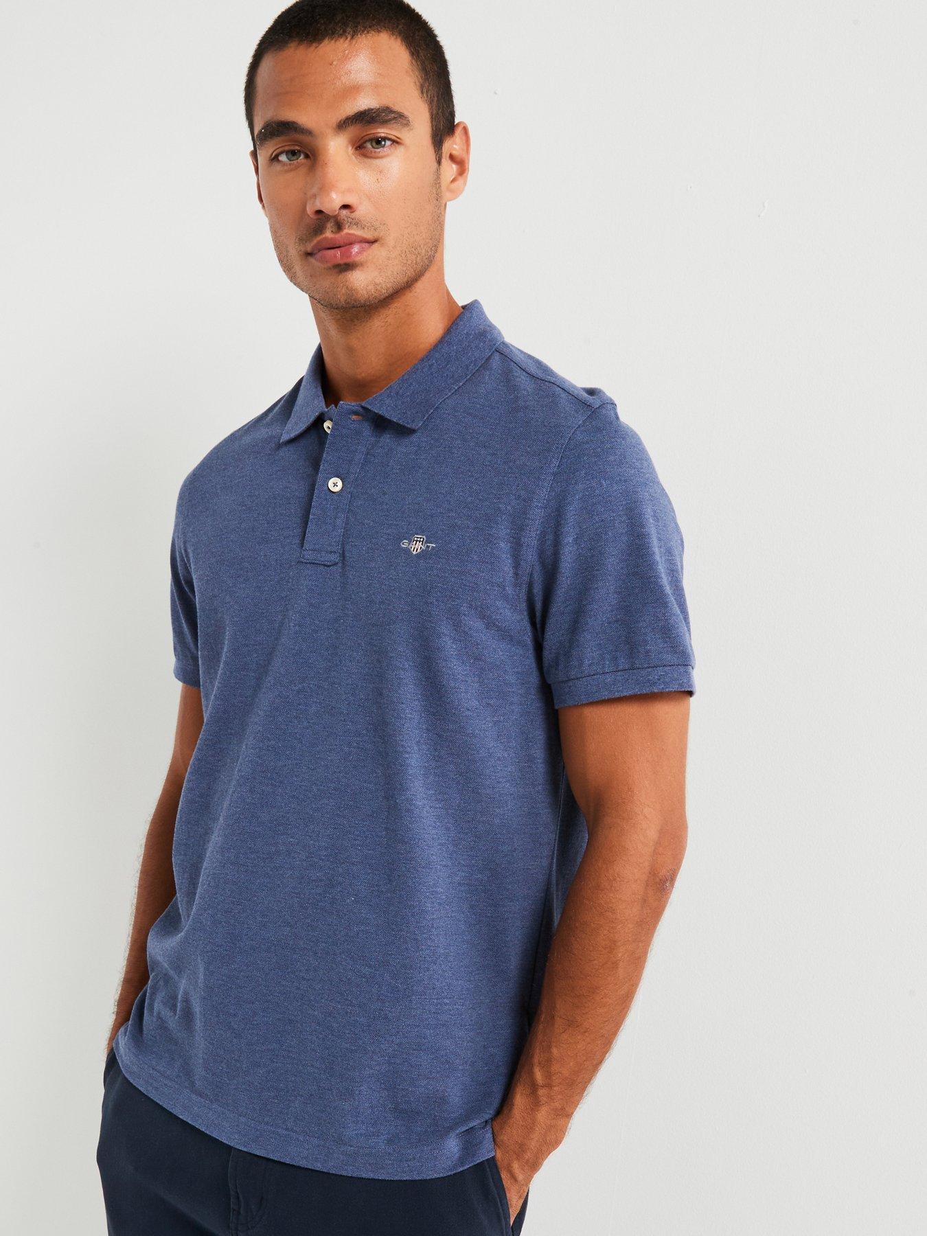 Image of GANT Regular Fit Shield Pique Polo Shirt - Blue