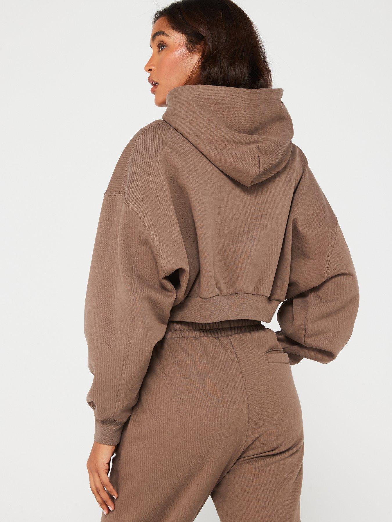 gym-king-womens-refresh-crop-hood-brownstillFront