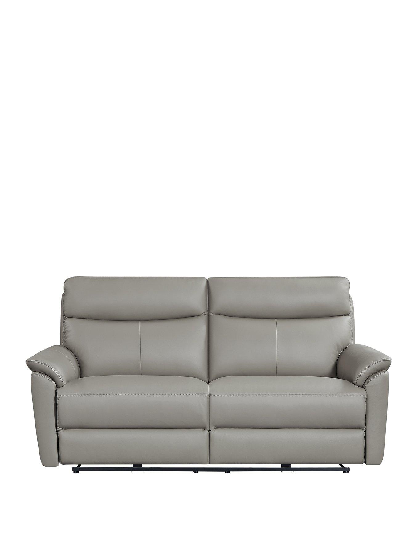 very-home-carson-real-leatherfaux-leather-3-seater-power-recliner-sofafront