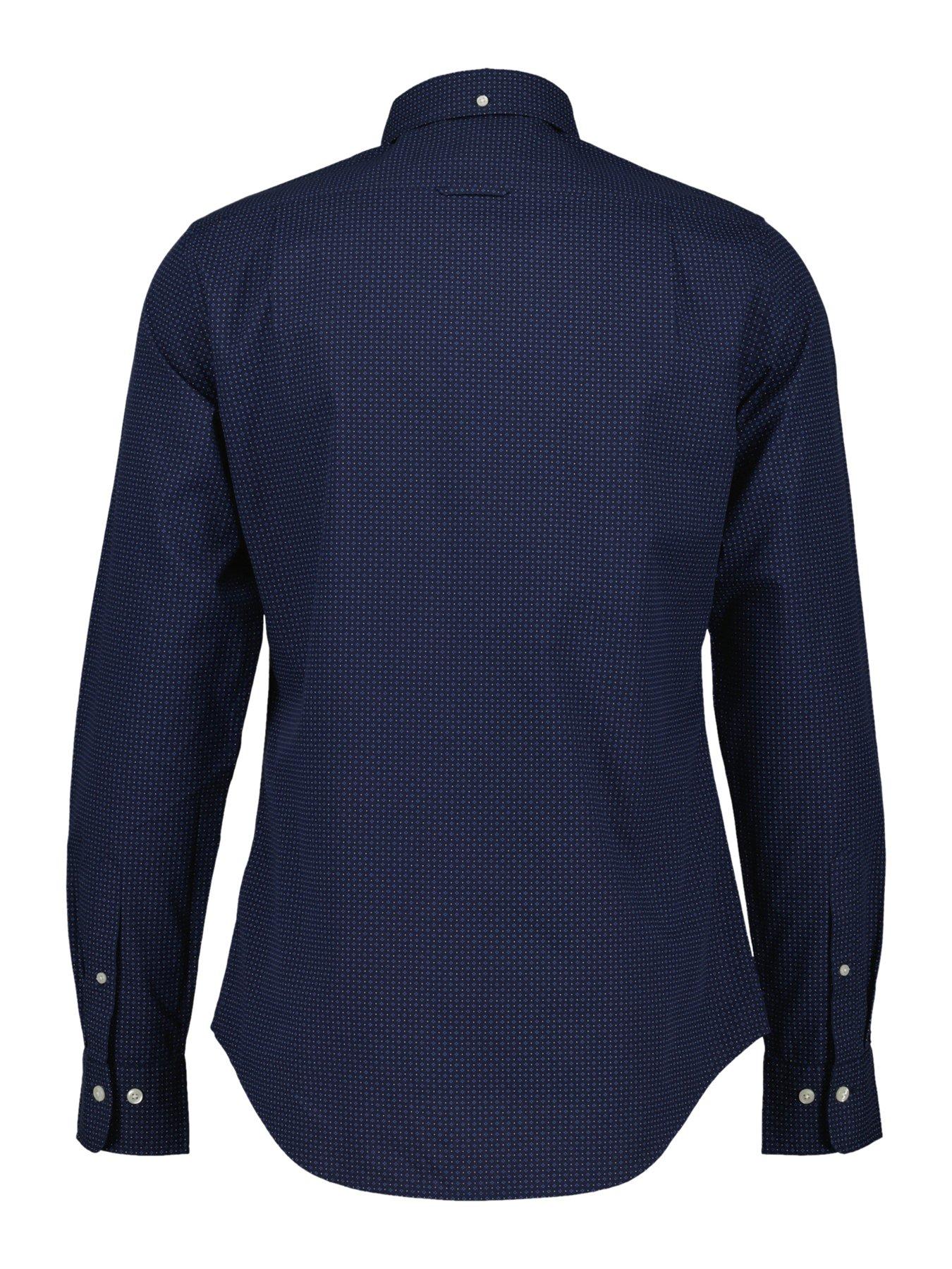 gant-gant-slim-fit-micro-print-long-sleeve-shirt-navystillFront