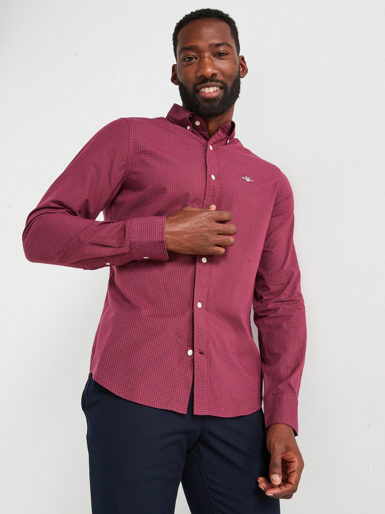 gant-gant-slim-fit-micro-print-long-sleeve-shirt-dark-red