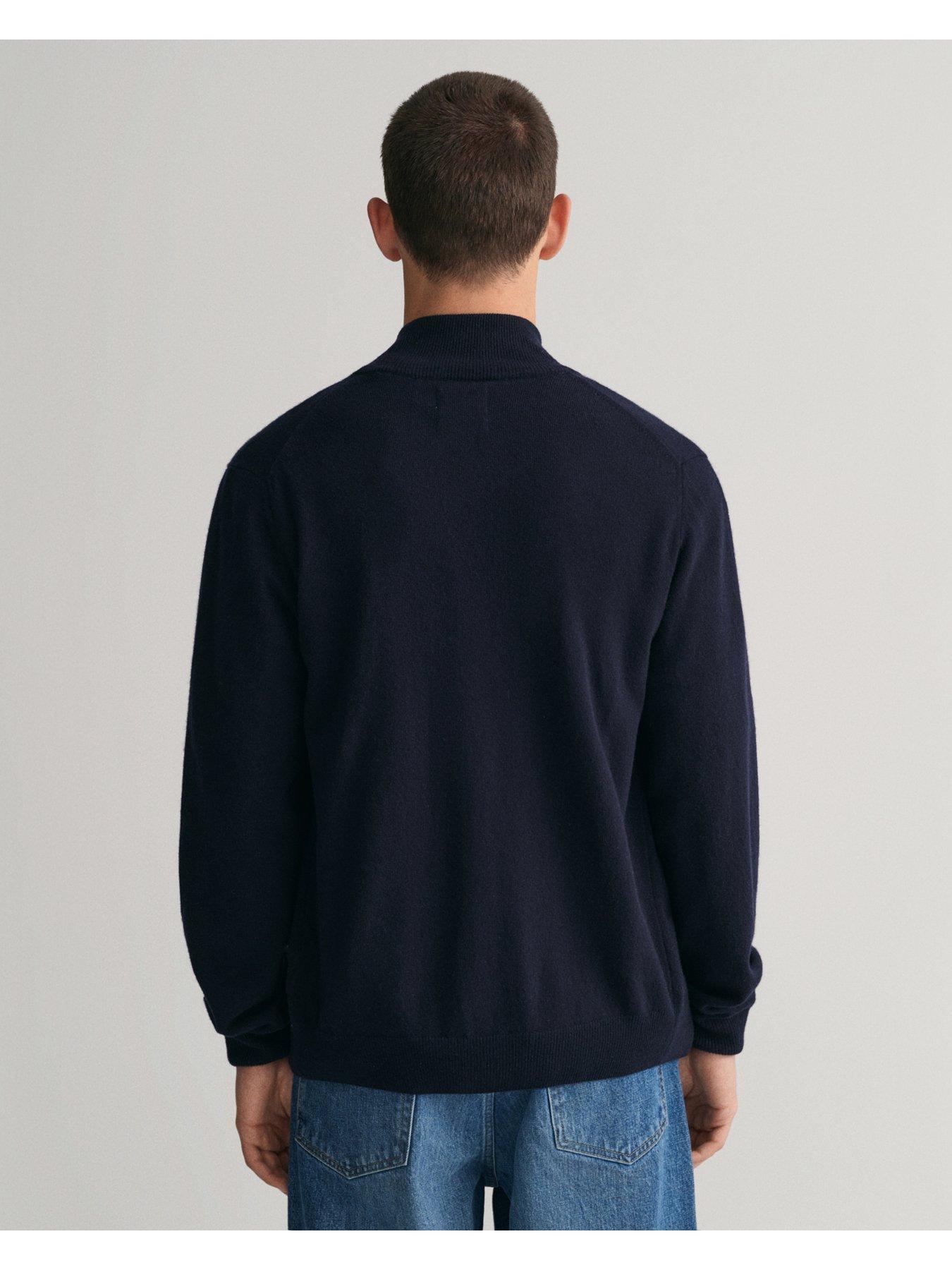 gant-gant-superfine-lambswool-zip-knitted-cardigan-navystillFront