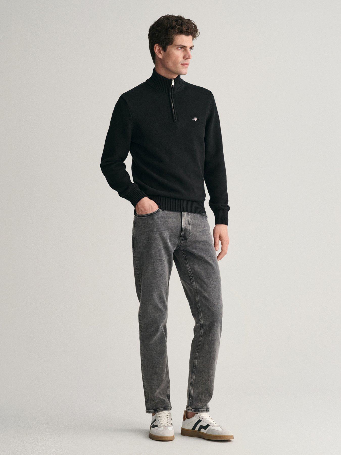 gant-casual-cotton-14-zip-knitted-jumper-blackback