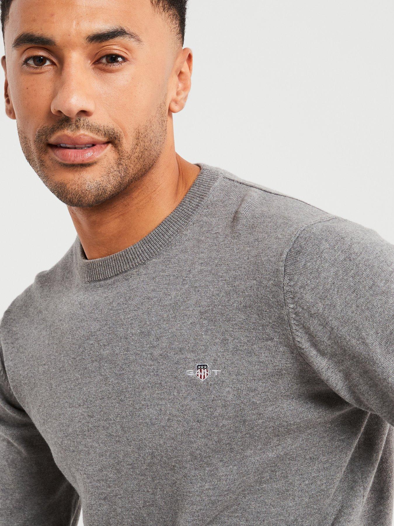 gant-cotton-crew-knitted-jumper-greyoutfit