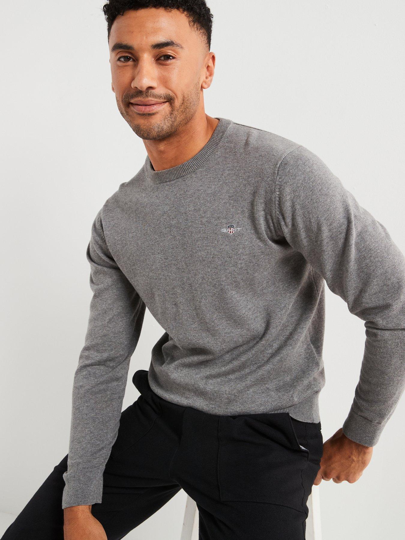 gant-cotton-crew-knitted-jumper-greydetail