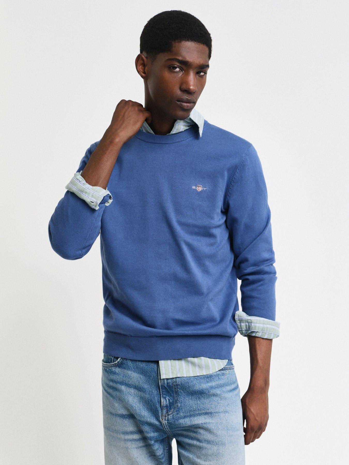 gant-cottonwool-crew-knitted-jumper-blue