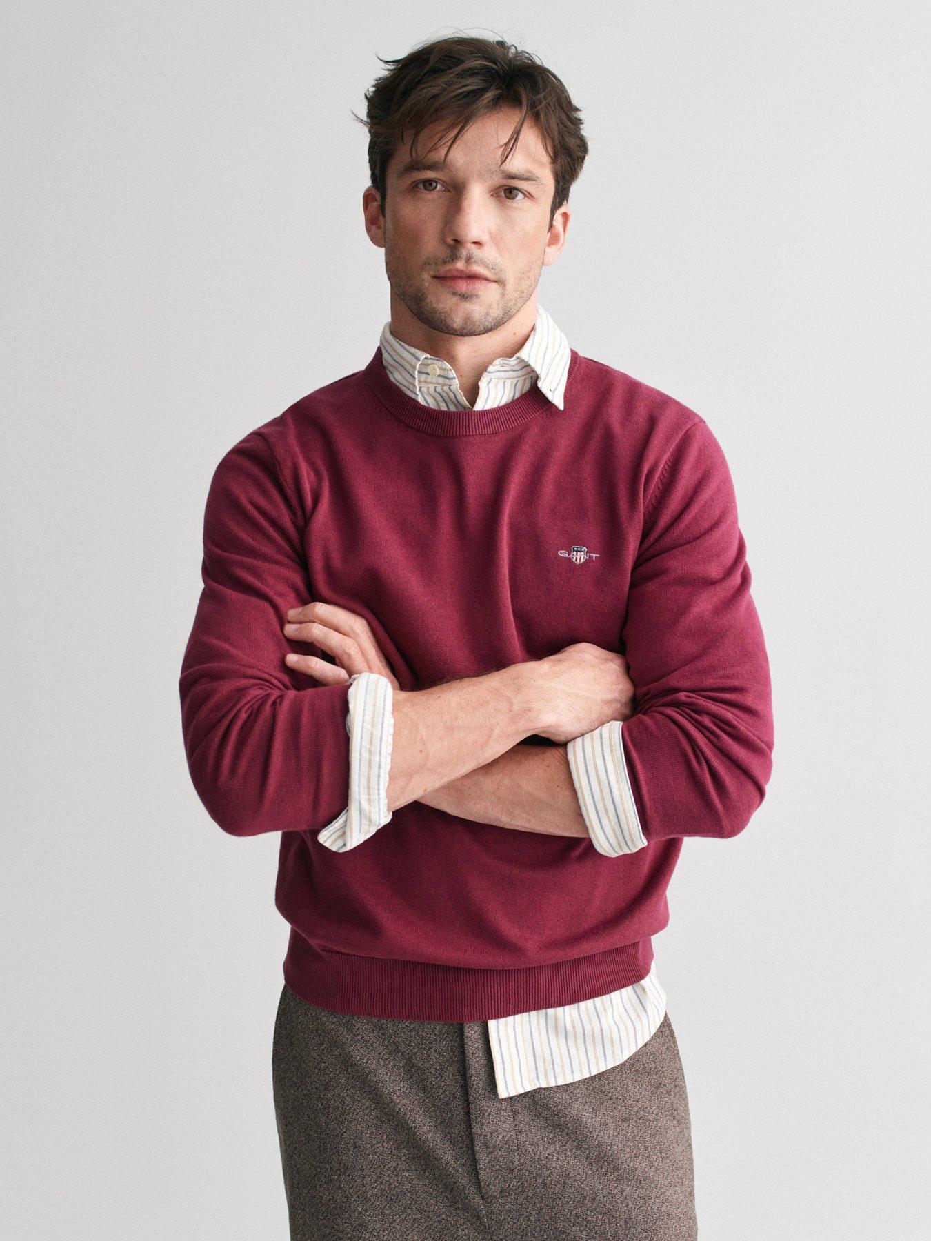 gant-gant-cottonwool-crew-knitted-jumper-dark-red