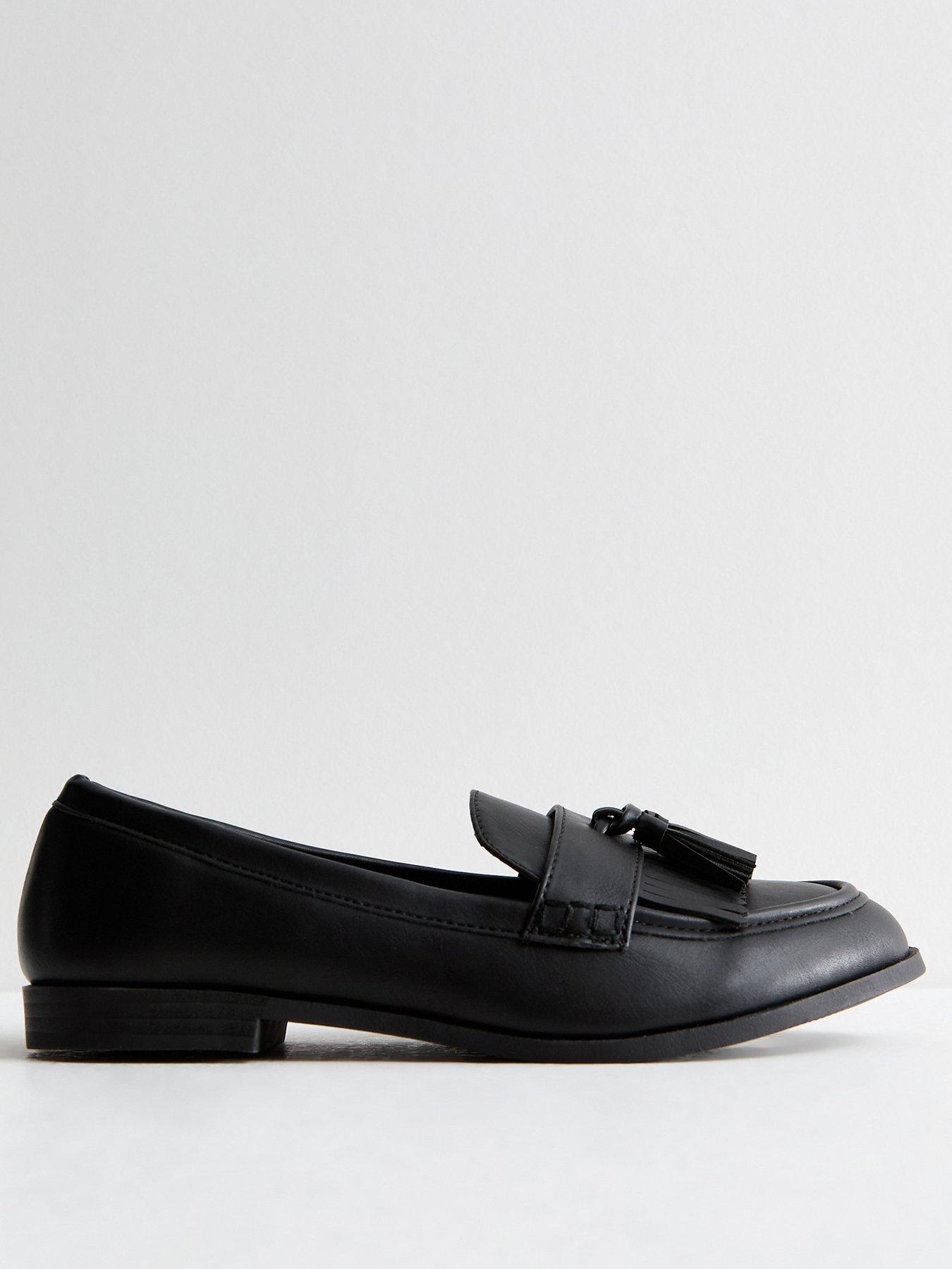 new-look-wide-fit-leather-look-tassel-front-loafers-black