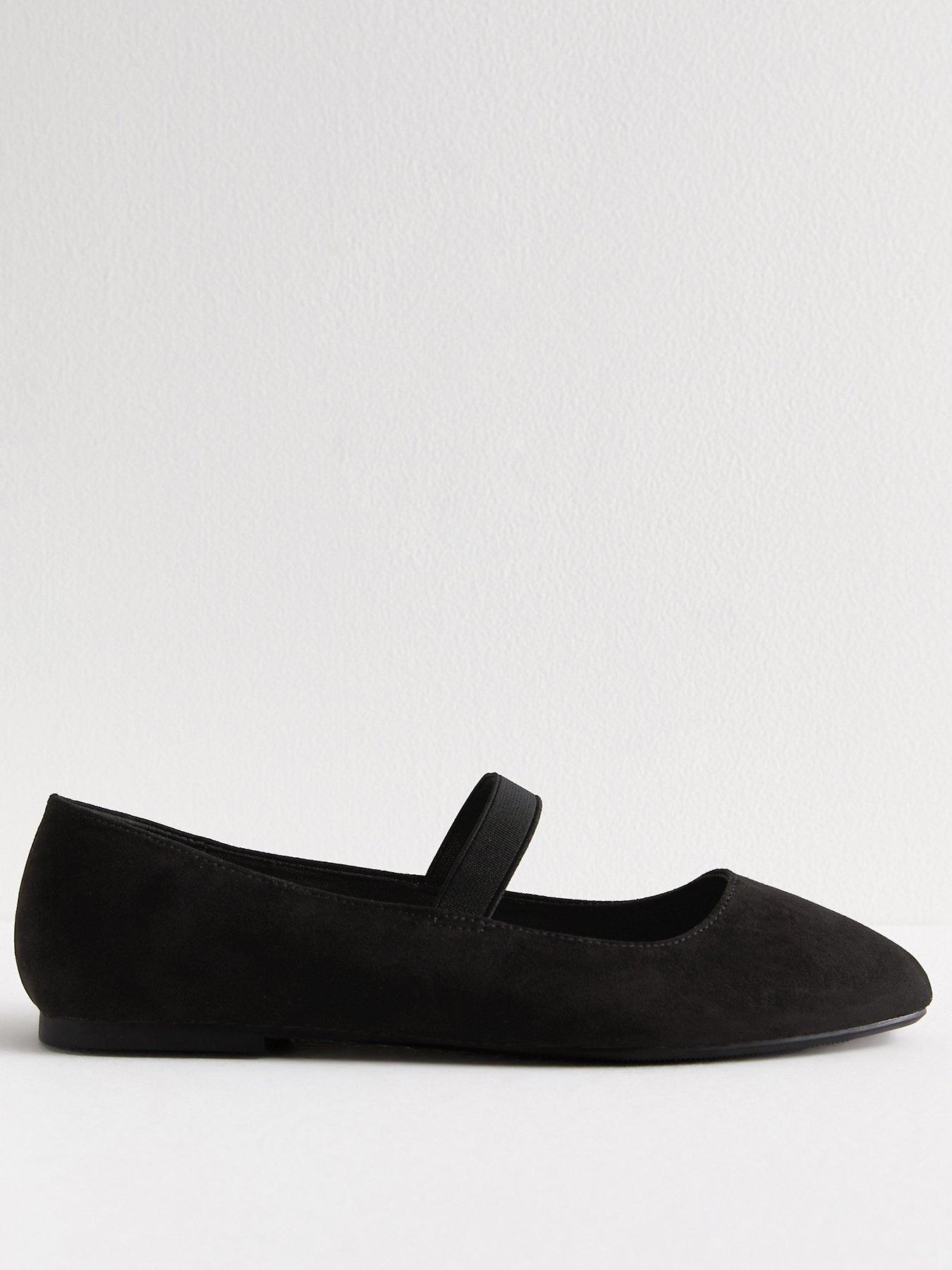 new-look-black-wide-fit-elasticated-strap-flat-suede-look-shoes