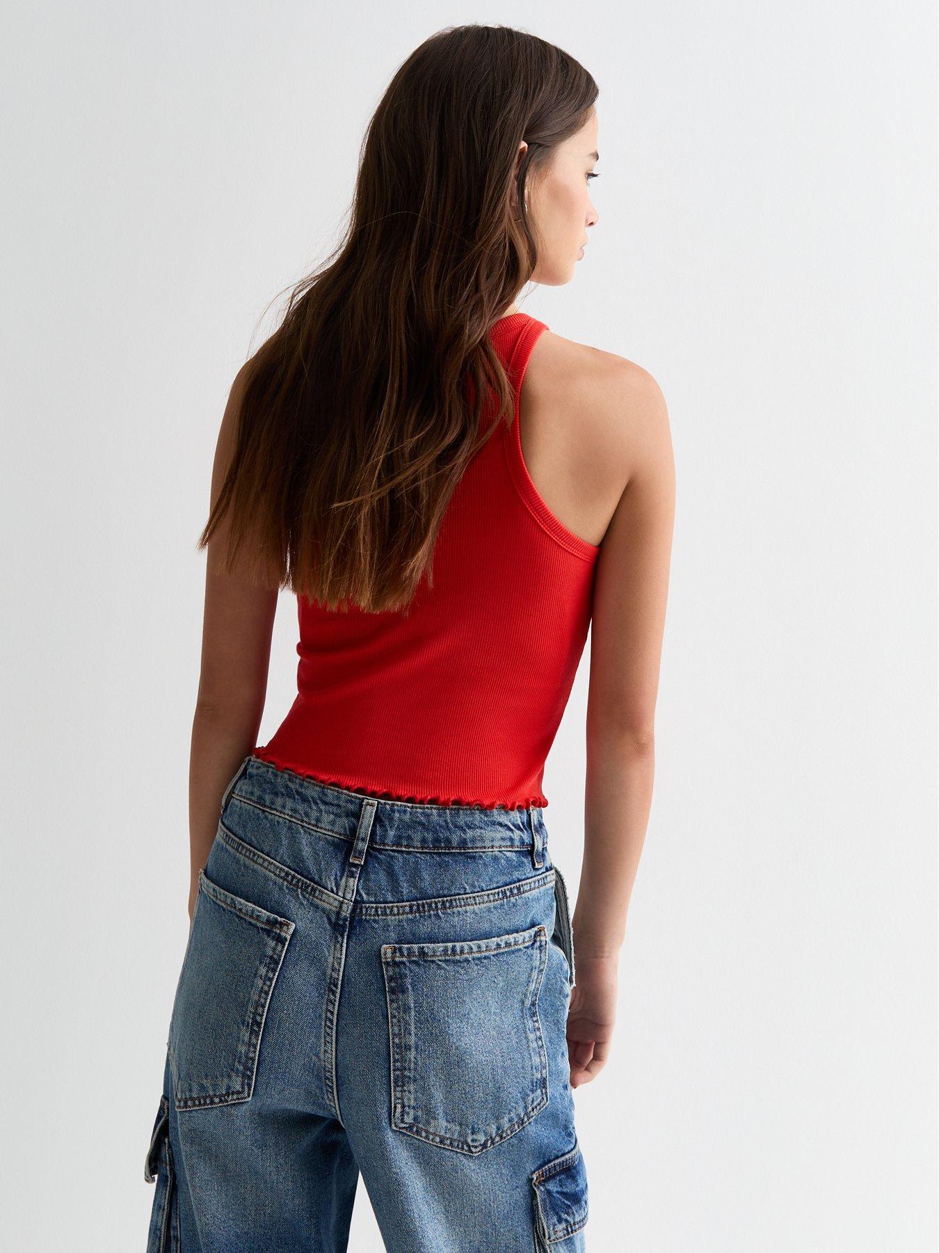 new-look-red-frill-hem-crop-racer-veststillFront