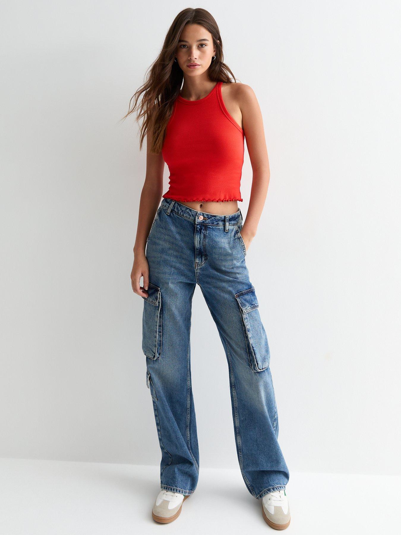 new-look-red-frill-hem-crop-racer-vestback