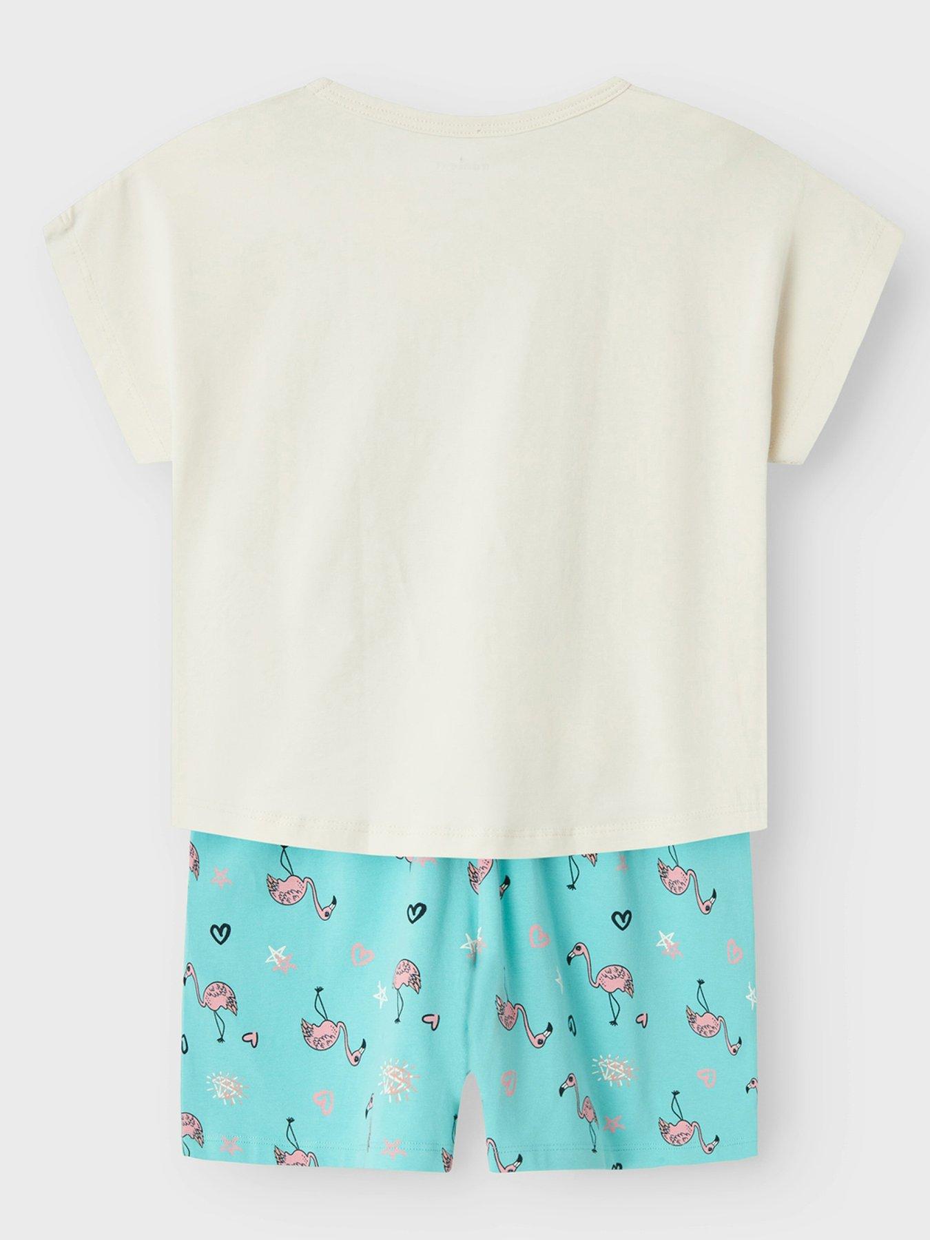 name-it-girls-flamingo-jersey-shorty-pyjamas-pool-blueback