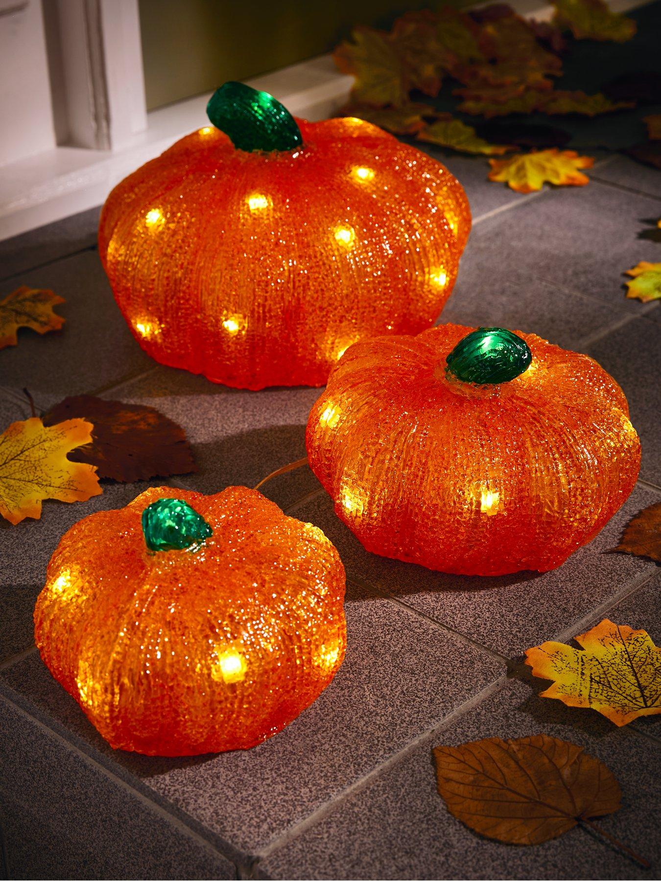 festive-setnbspofnbsp3-outdoor-acrylic-light-upnbsppumpkinnbspautumnhalloween-decorations