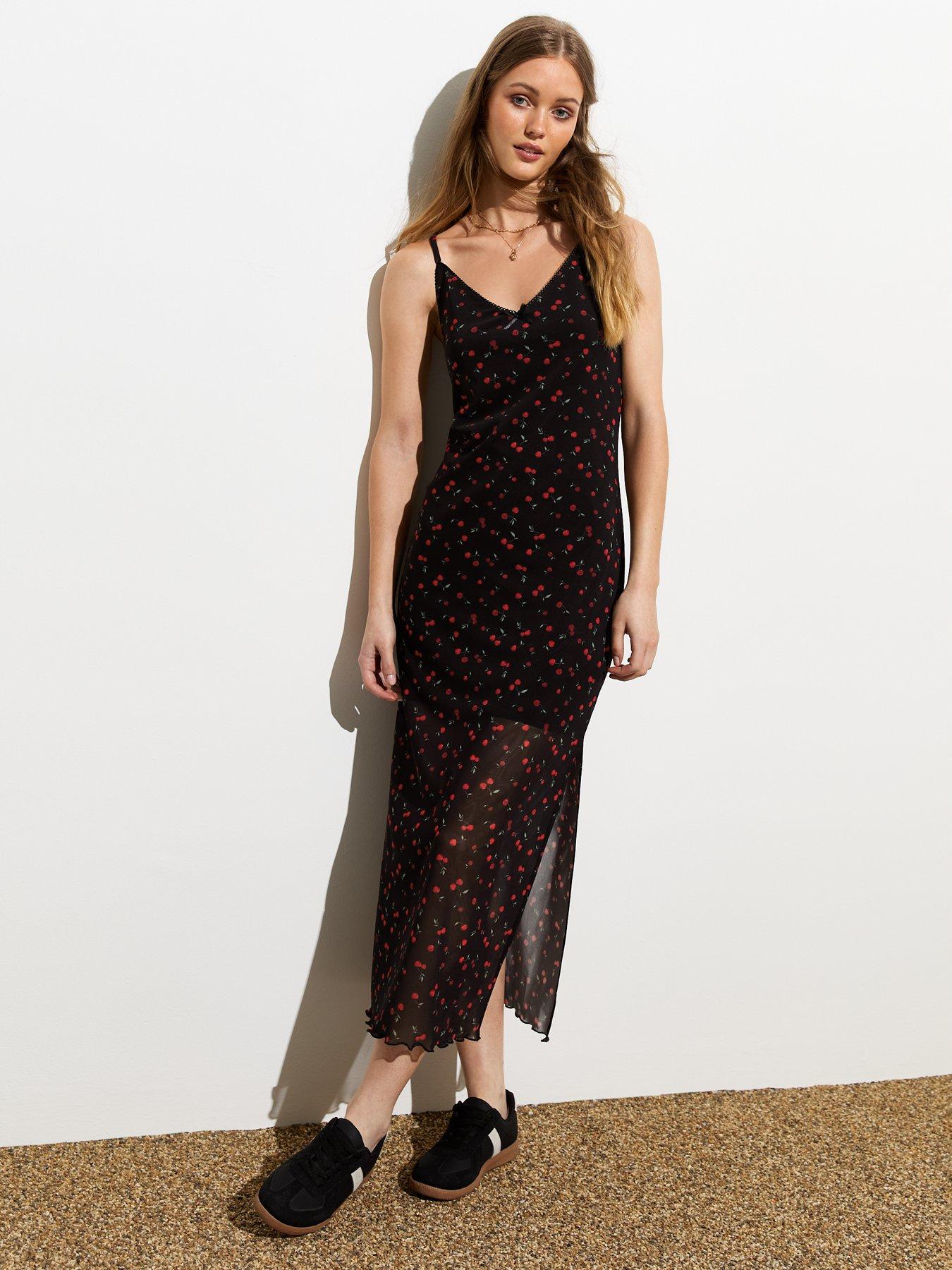 new-look-black-cherry-print-mesh-strappy-midi-dressback