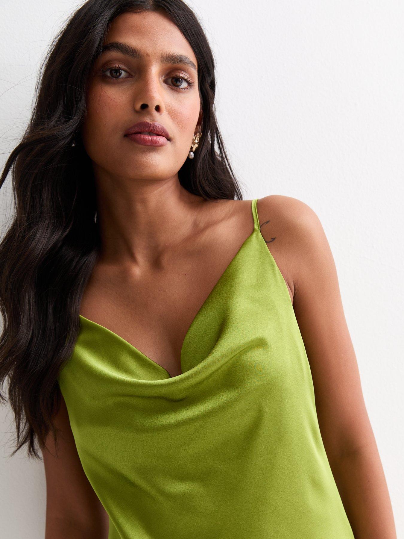 new-look-light-green-strappy-satin-cowl-neck-midi-dressoutfit