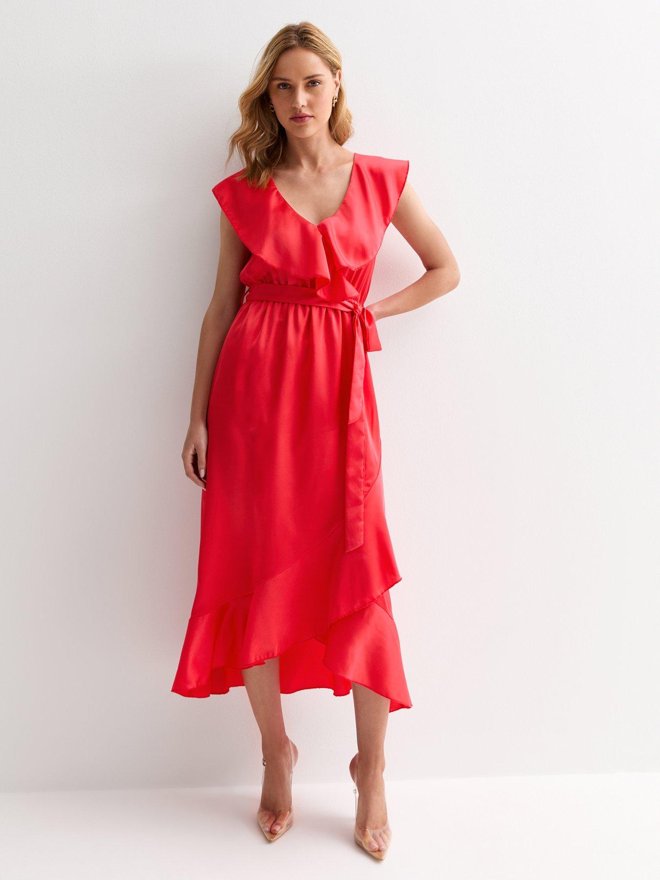 new-look-coral-sleeveless-belted-ruffle-midi-dress