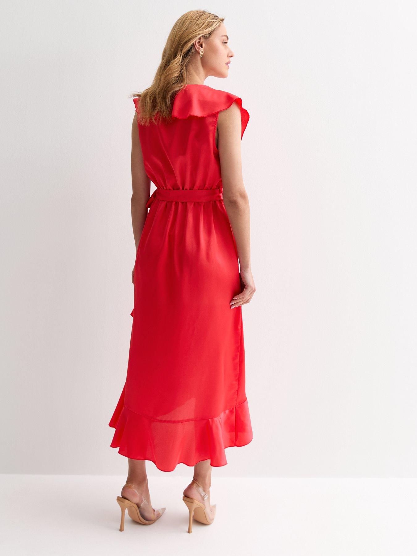 new-look-coral-sleeveless-belted-ruffle-midi-dressstillFront