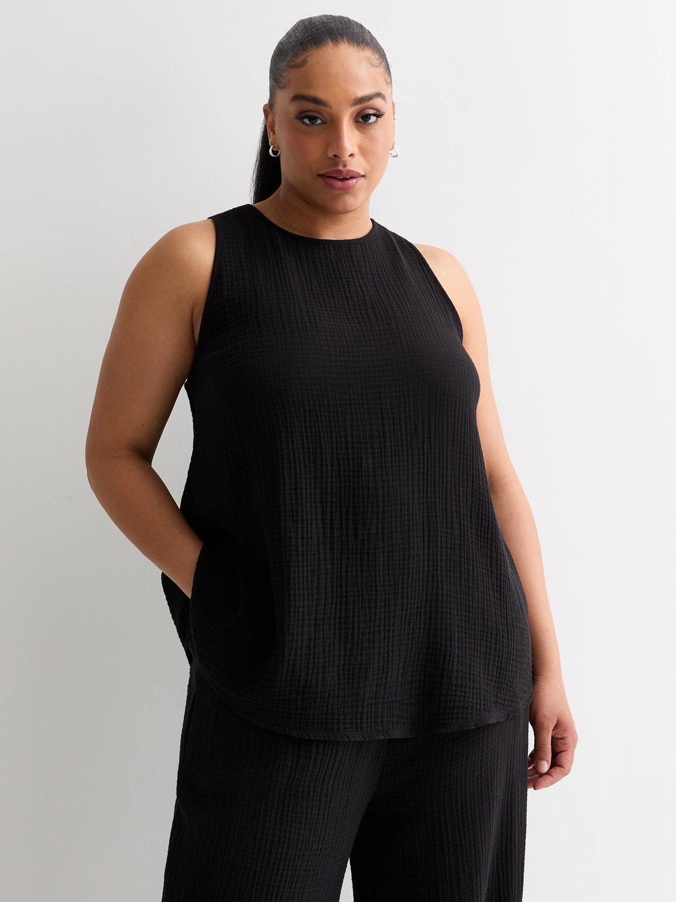 new-look-curves-black-textured-cotton-sleeveless-top