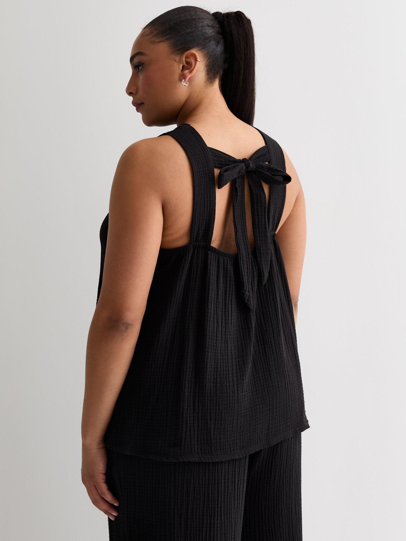 new-look-curves-black-textured-cotton-sleeveless-topstillFront