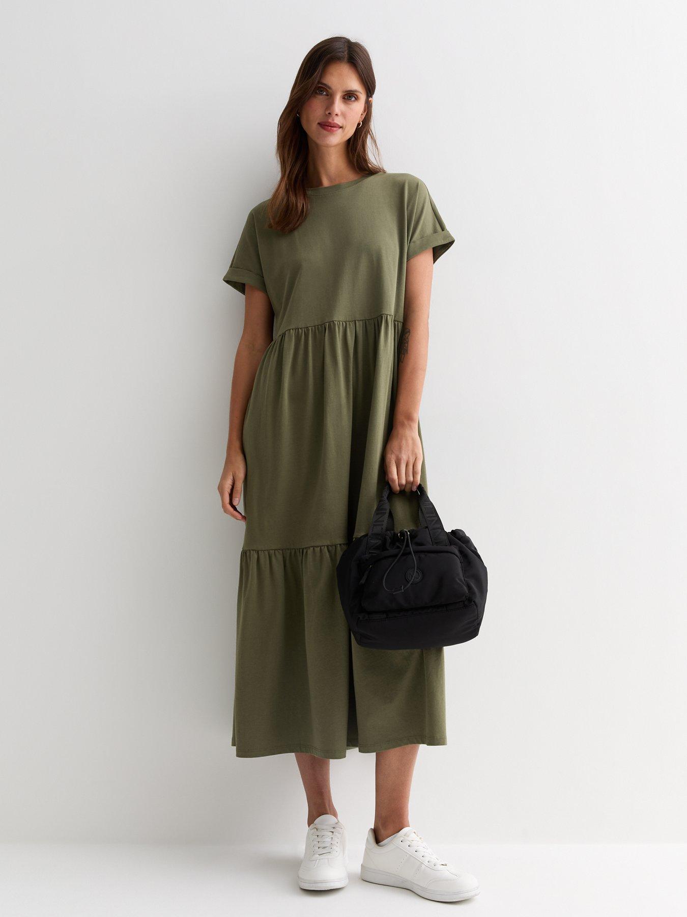 new-look-khaki-cotton-midi-smock-dressback