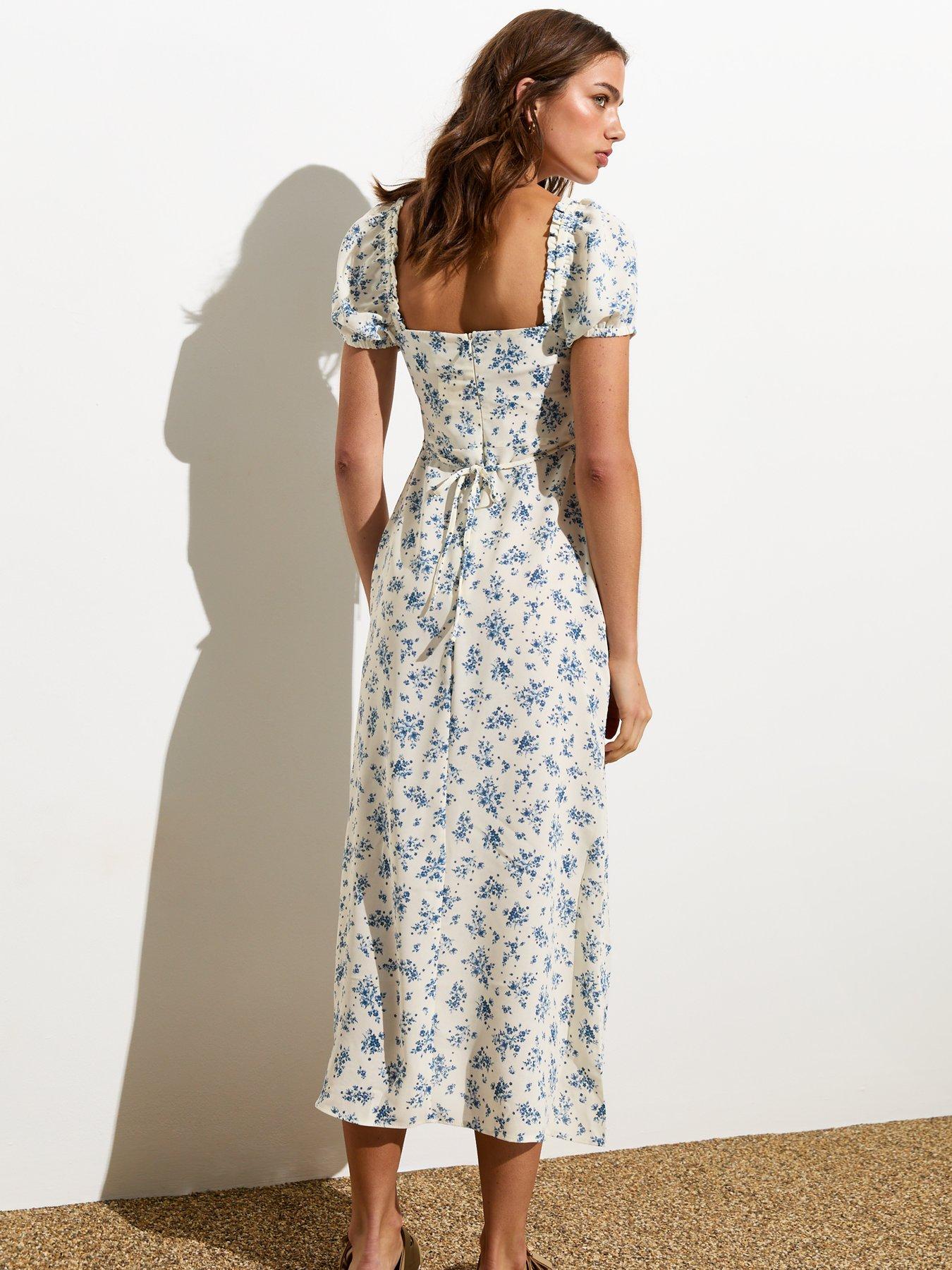 new-look-white-floral-milkmaid-short-sleeve-midi-dressstillFront