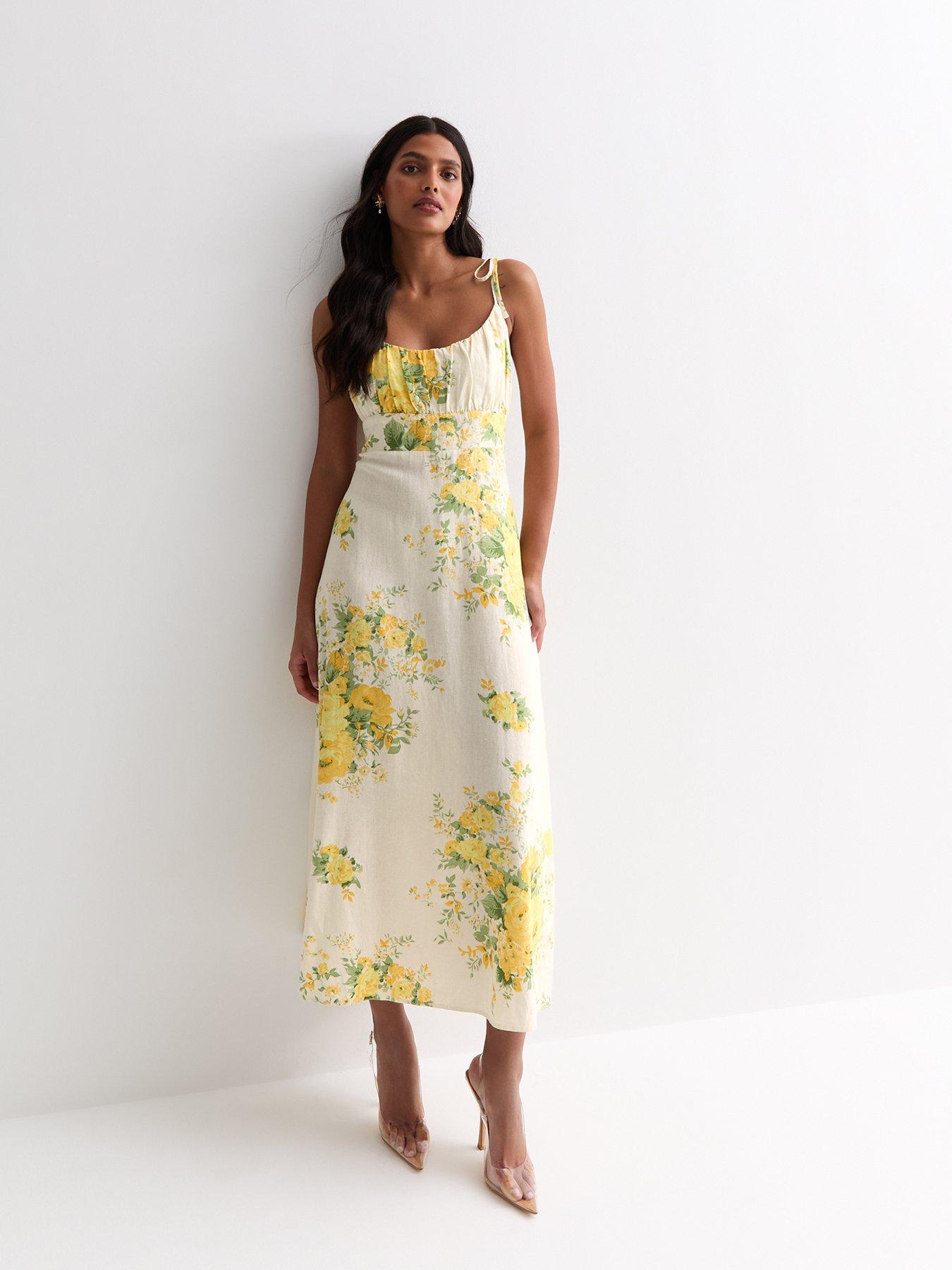 new-look-off-white-floral-tie-strap-midi-dress