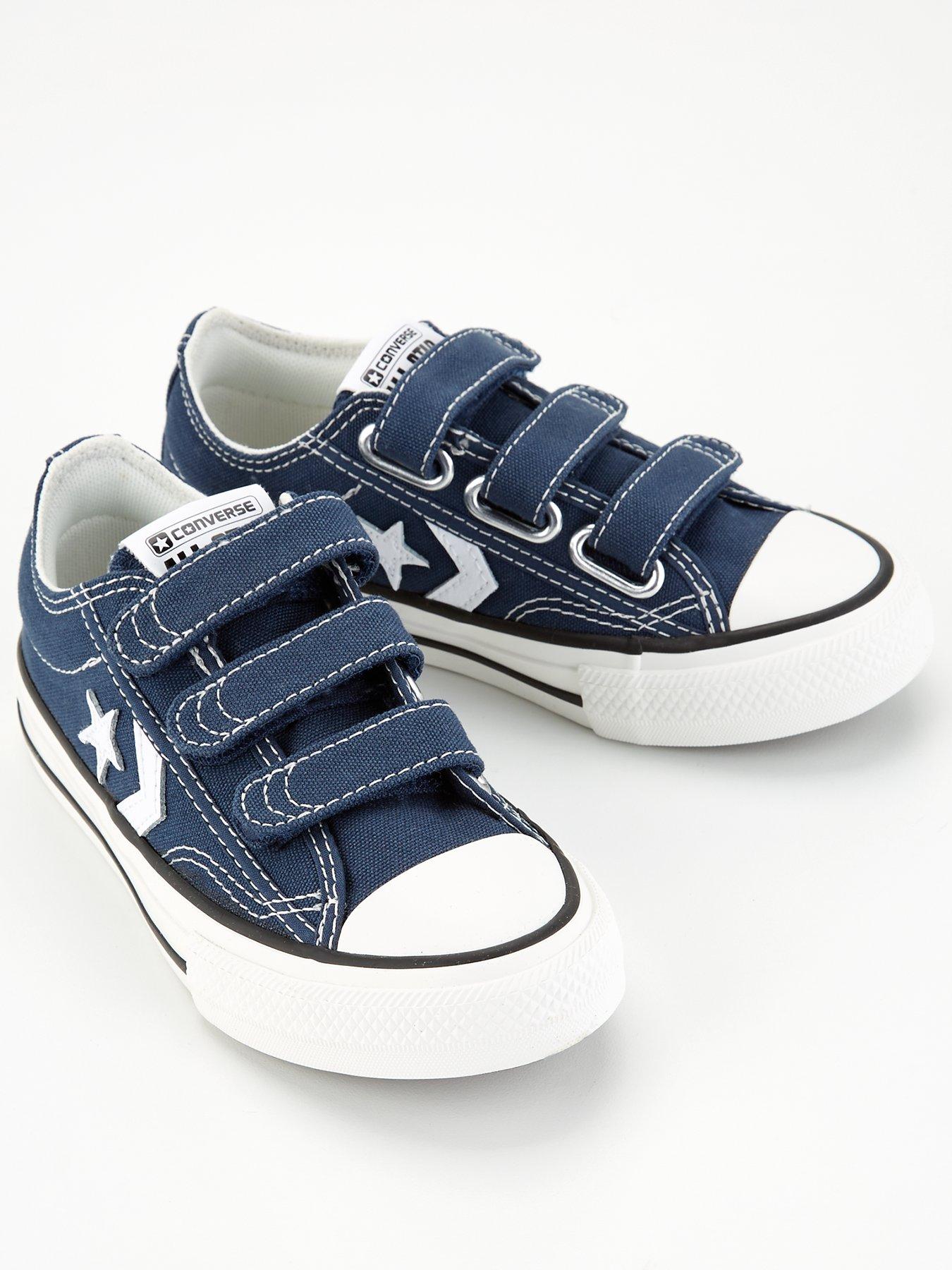 Image 2 of 6 of Converse Kids Star Player 76 Ox Trainers - Navy/Black - Navy/White