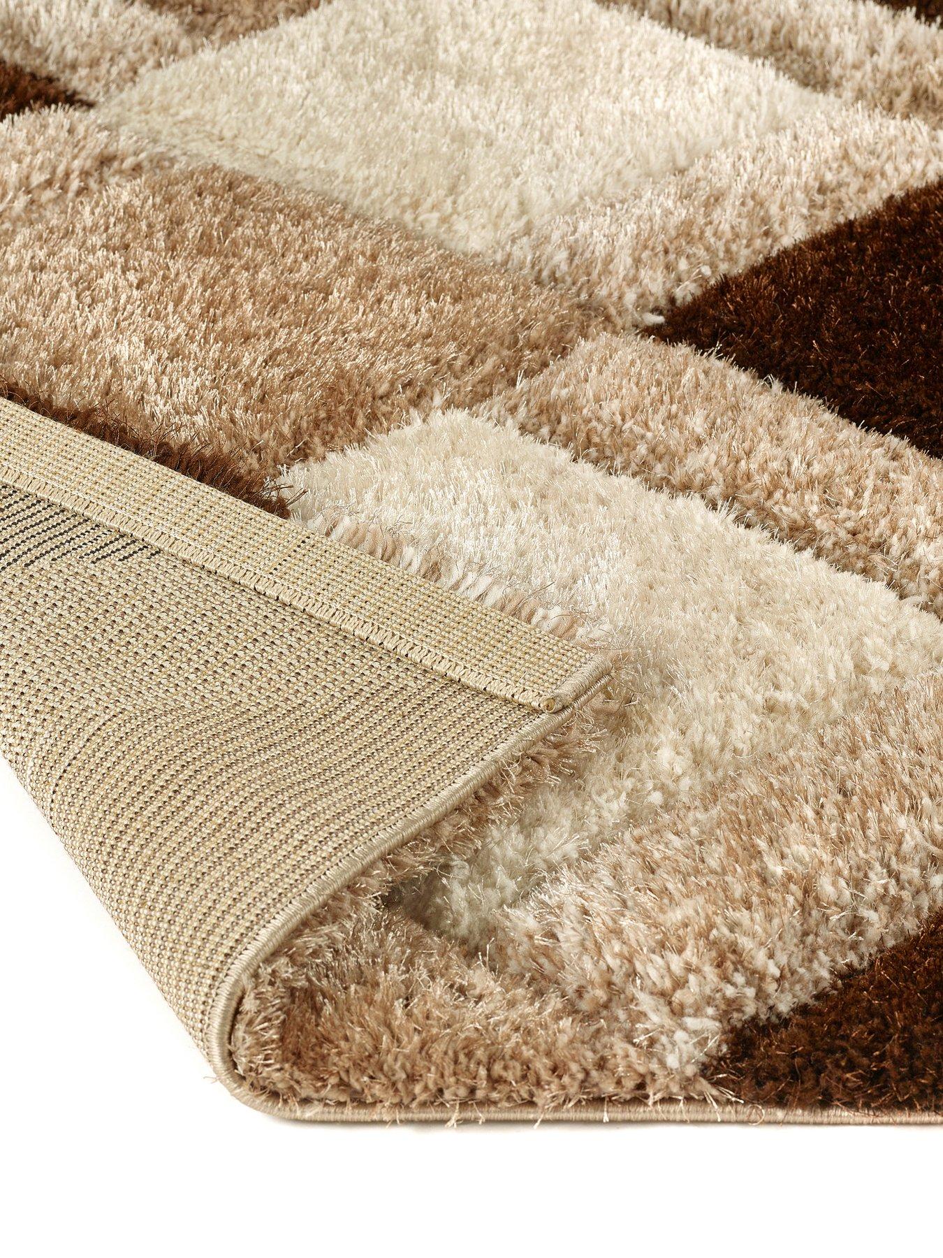 Image 3 of 3 of The Very Collection 3D Geo Shaggy Rug - Beige