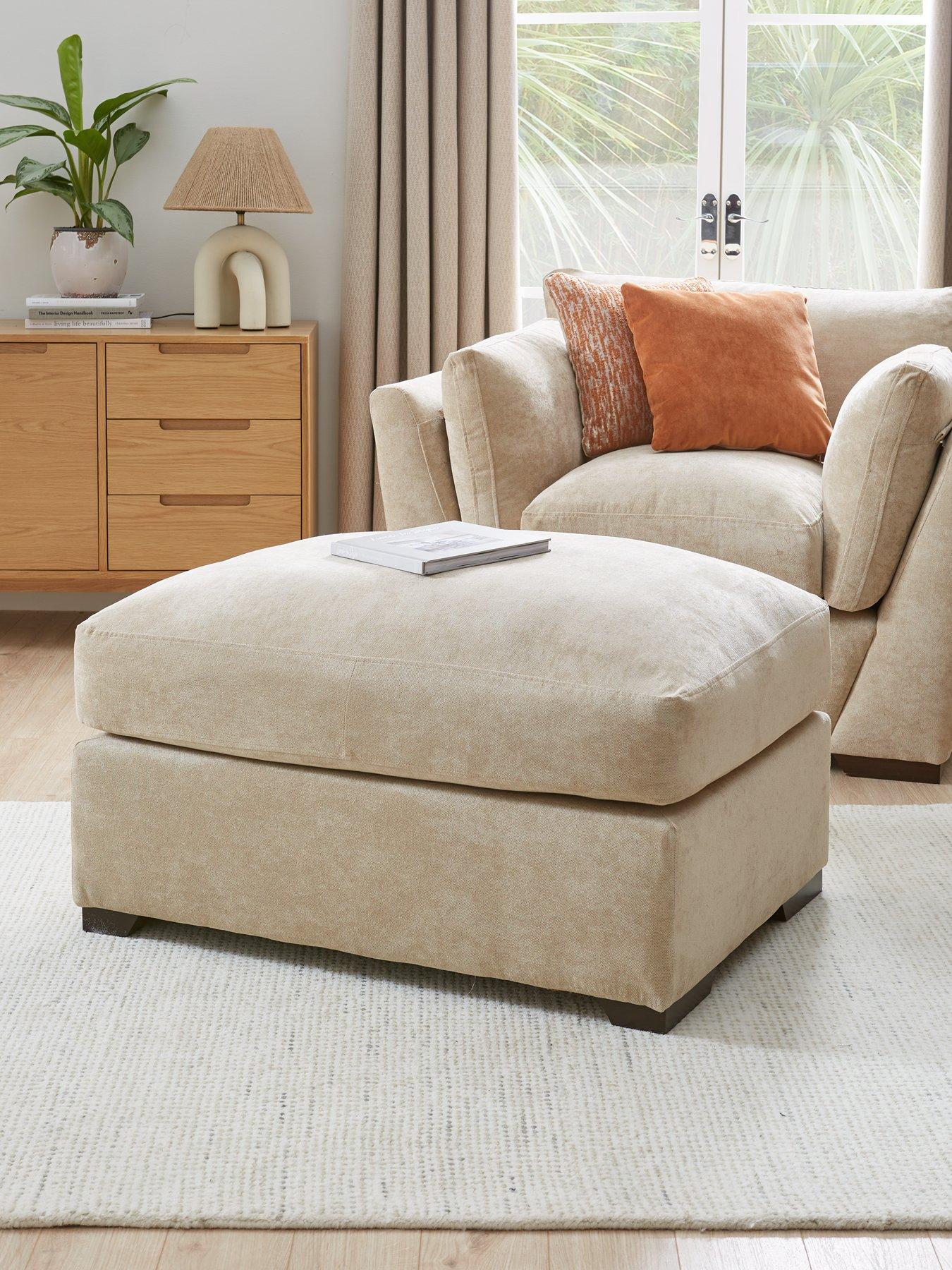 The Very Collection Lexington Large Fabric Footstool - Made to Order in the UK - FSC® Certified