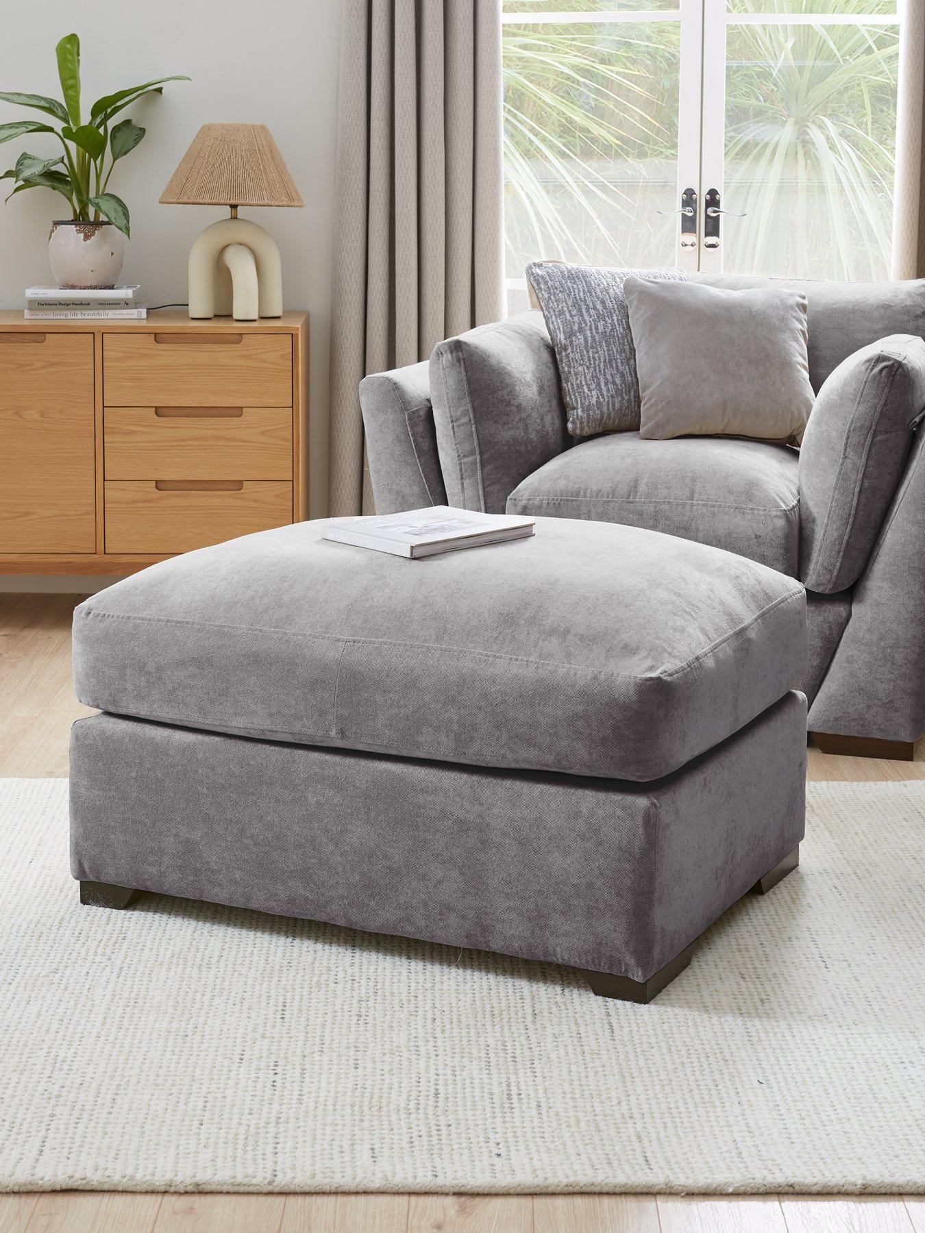 The Very Collection Lexington Large Fabric Footstool - Made to Order in the UK - FSC® Certified