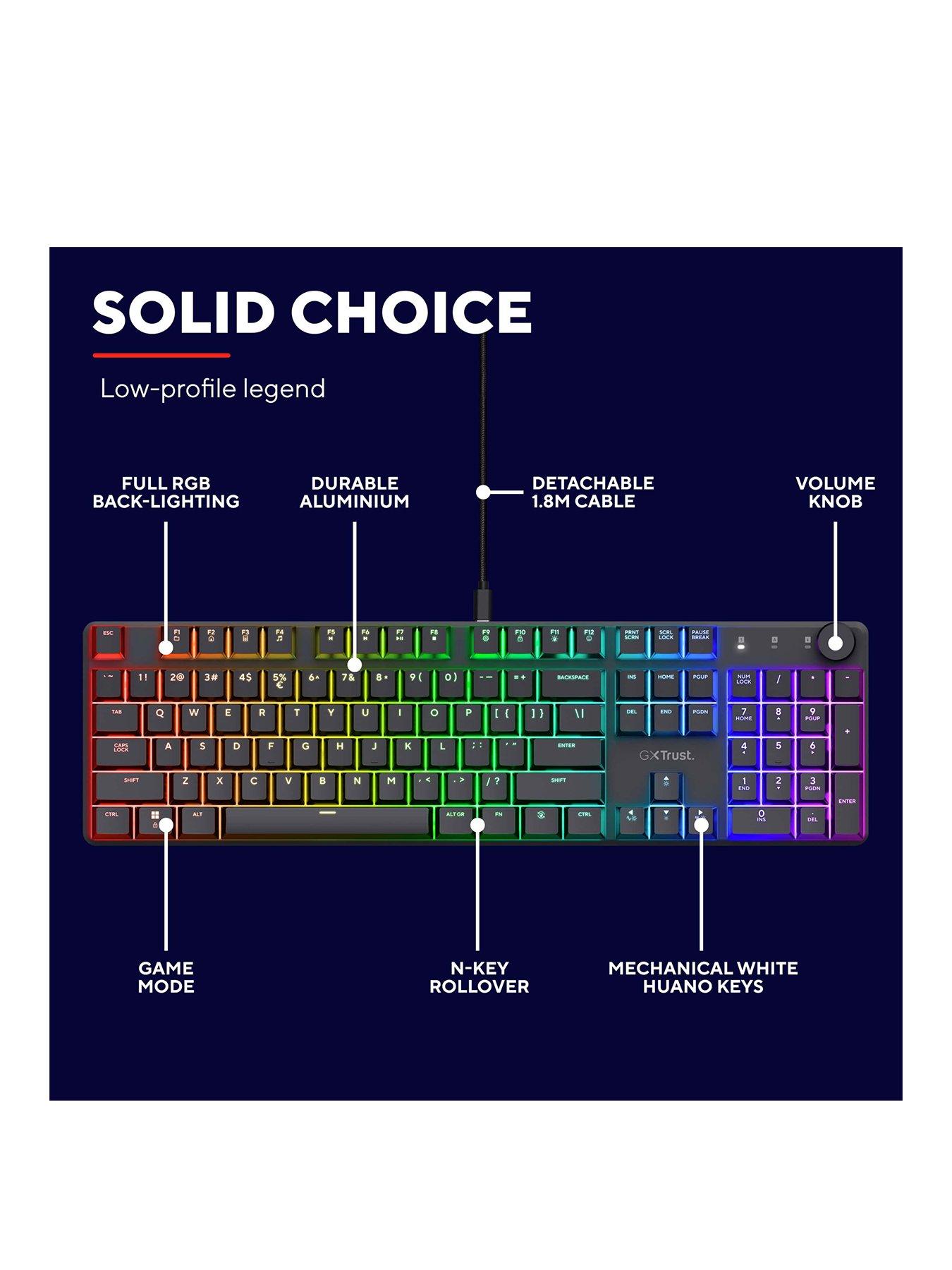Image 2 of 7 of Trust GXT866 Torix Premium Mechanical Gaming Keyboard with Full RGB Illumination