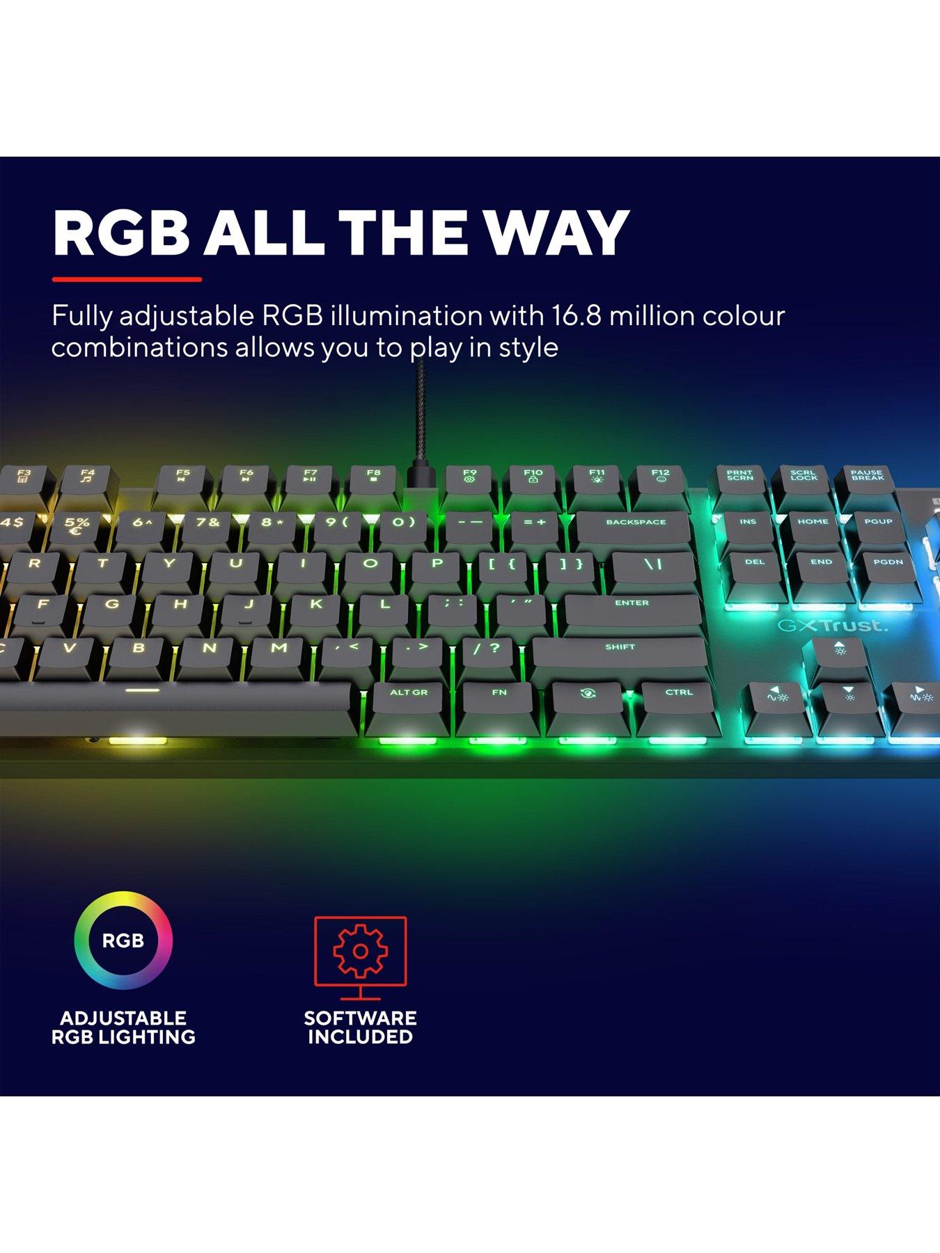 Image 5 of 7 of Trust GXT866 Torix Premium Mechanical Gaming Keyboard with Full RGB Illumination