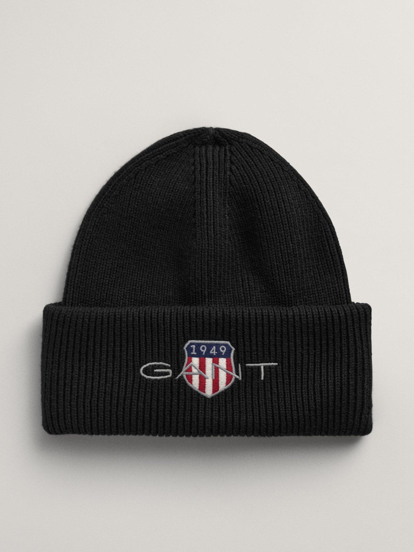 gant-gant-archive-shield-cotton-beanie-black