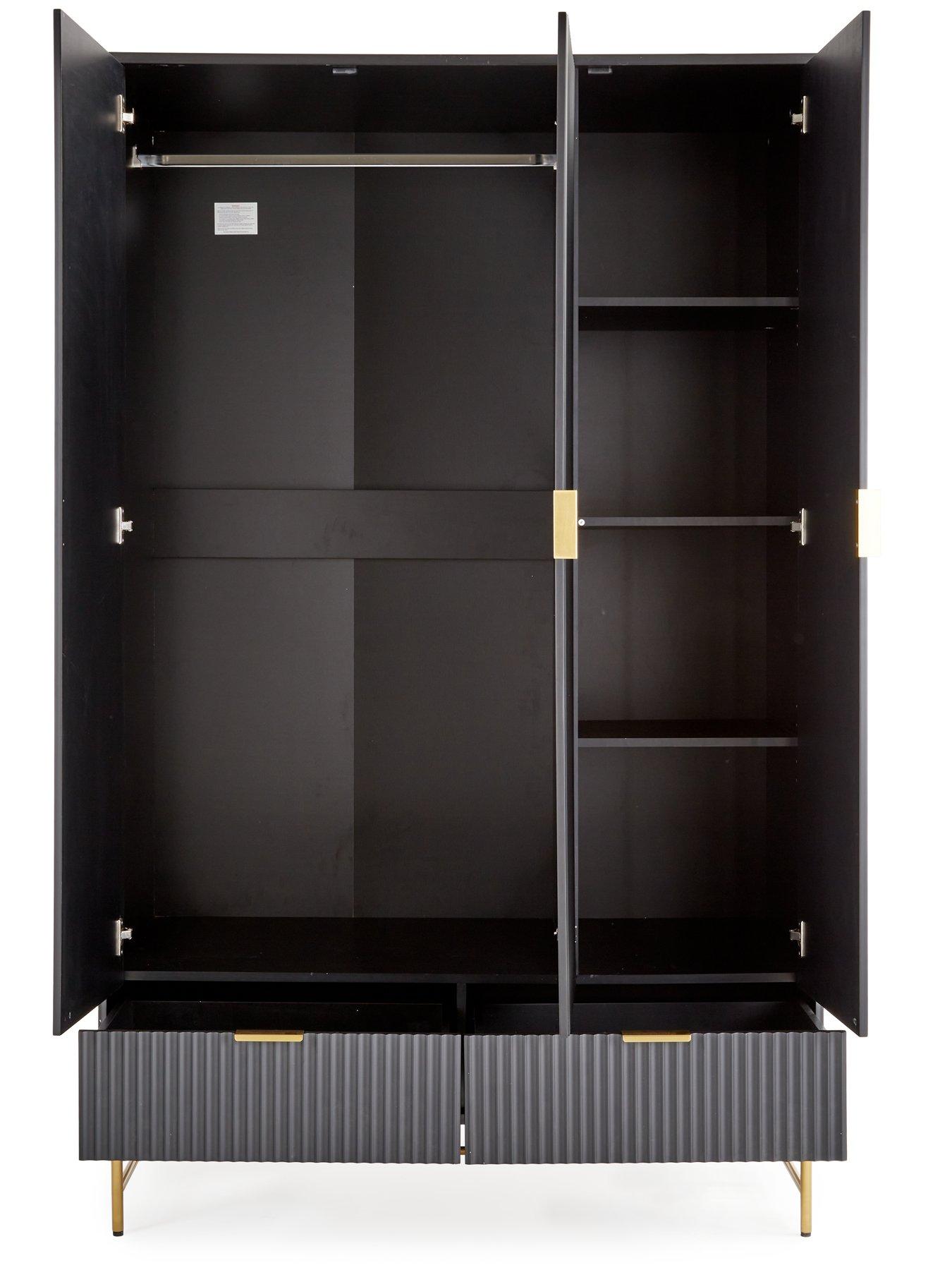 very-home-cora-3-door-2-drawer-wardrobe-blackbrassoutfit