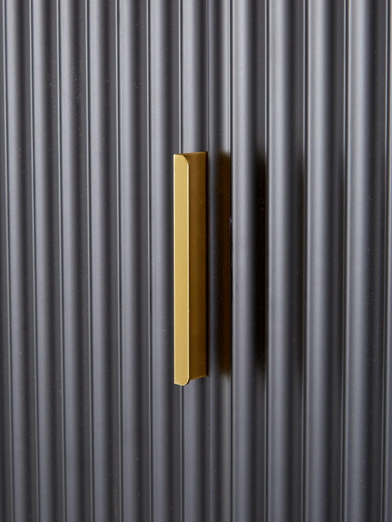 Image 6 of 7 of The Very Collection Cora 3 Door, 2 Drawer Wardrobe - Black/Brass