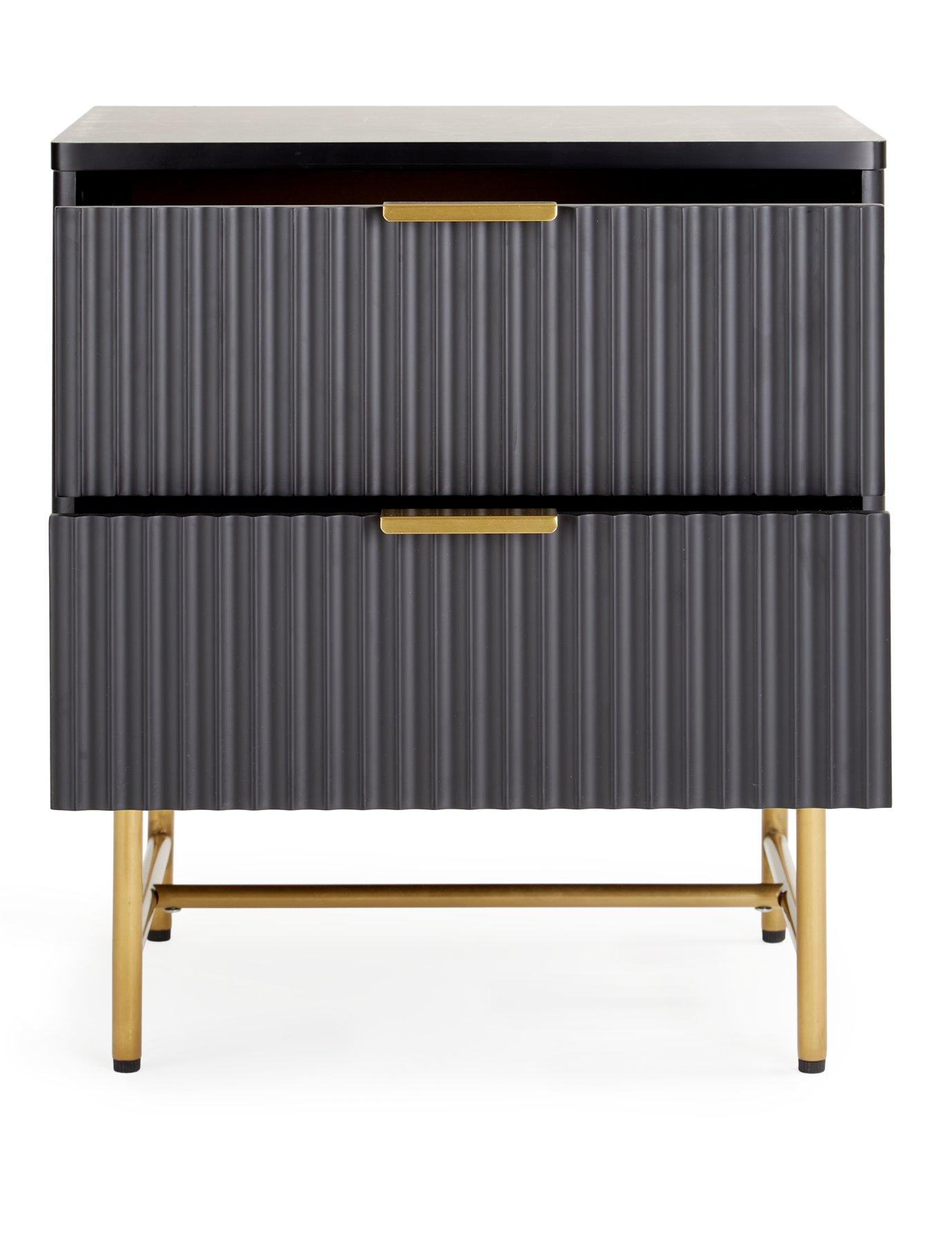 very-home-cora-2-drawer-bedside-chest-blackbrassoutfit