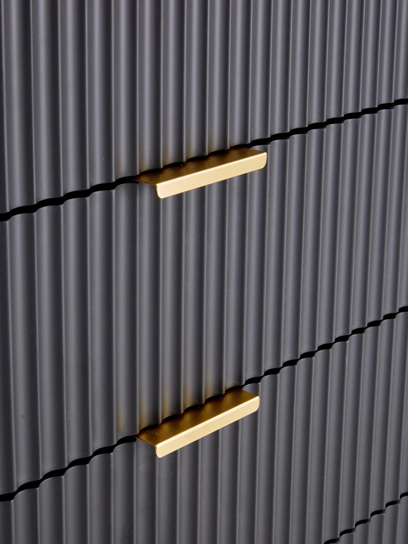 Image 6 of 7 of The Very Collection Cora 5 Drawer Chest - Black/Brass