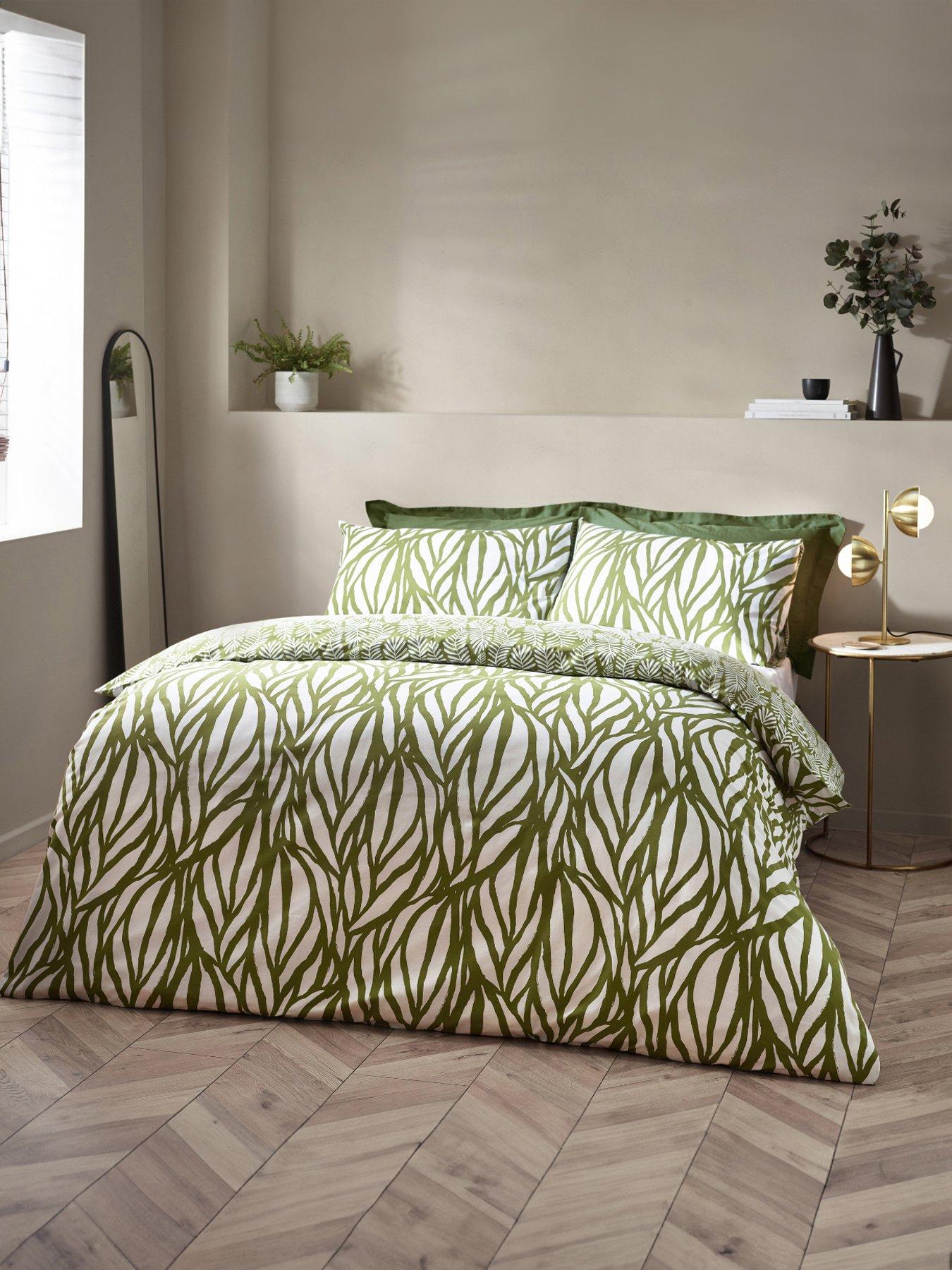 hoem-frond-olive-leaf-print-duvet-cover-set