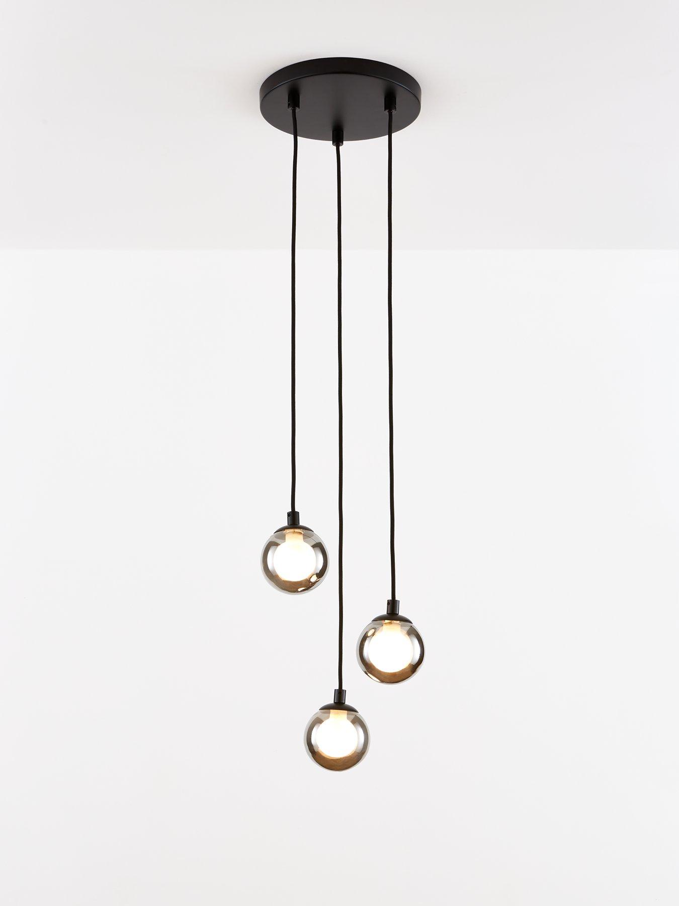 Image of Very Home Double Glass 3-Light Cluster Ceiling Light