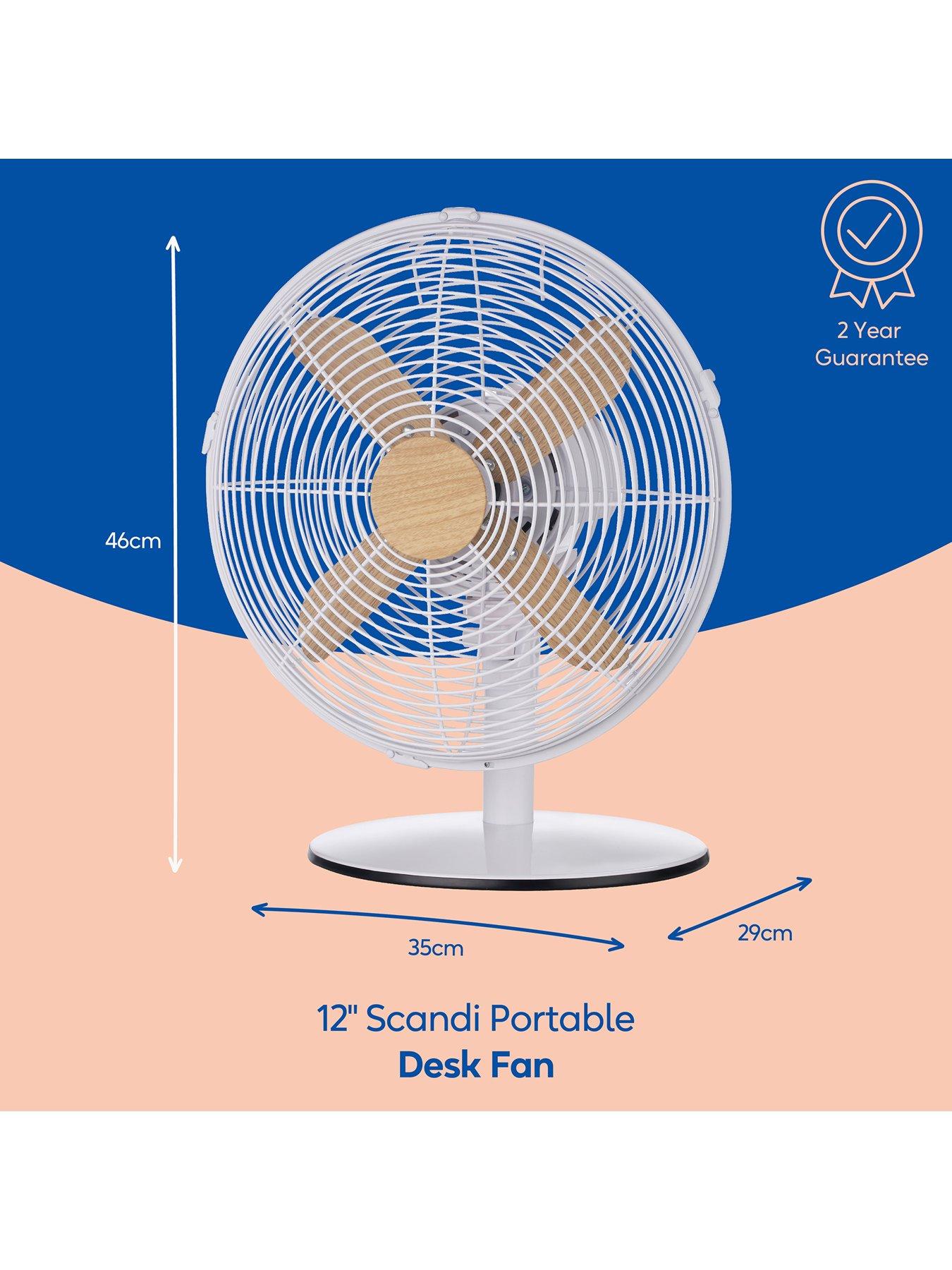 Image 2 of 6 of Russell Hobbs Russell Hobbs RHMDF1201WDW 12" White Scandi Style Desk Fan