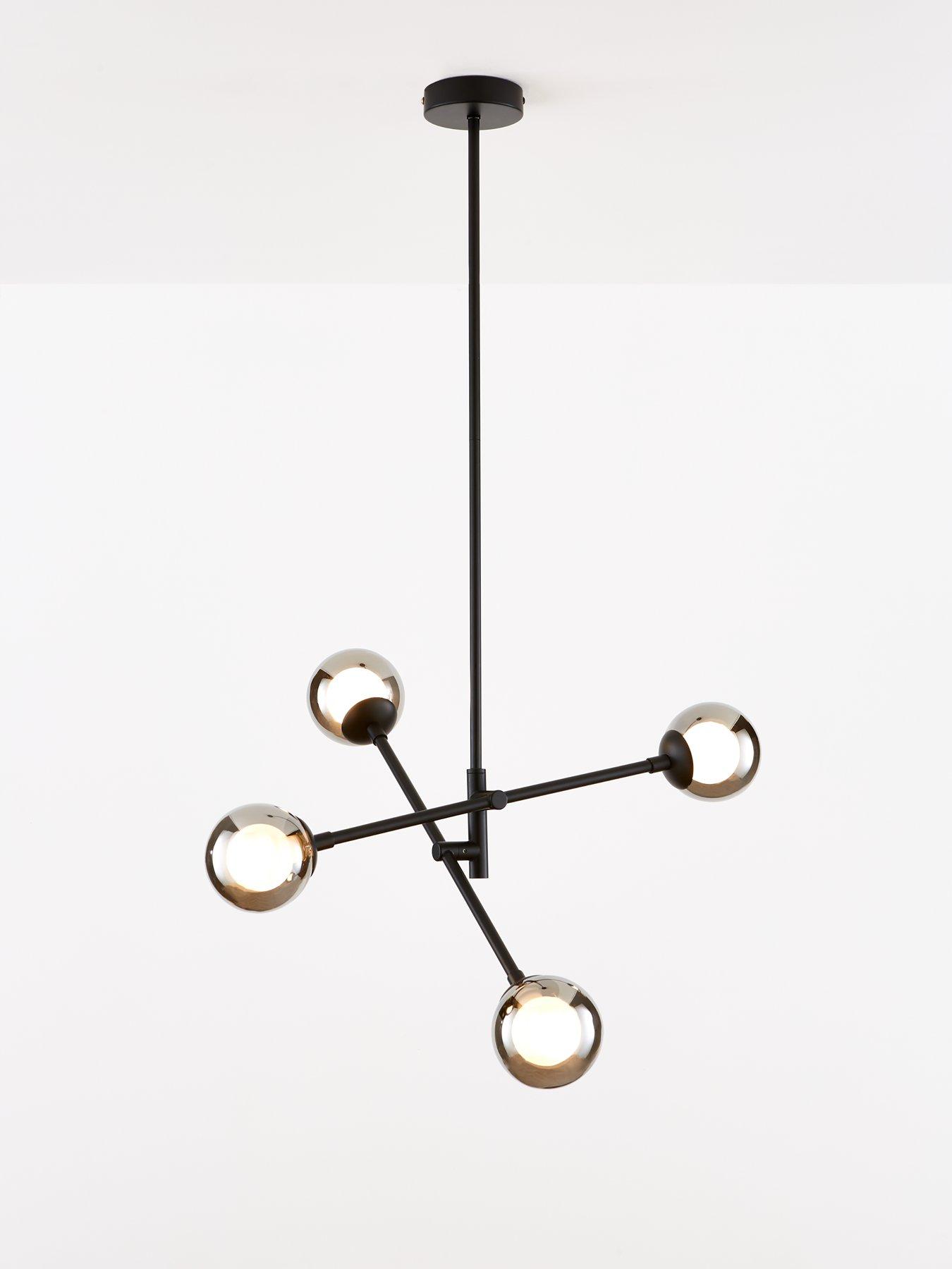 undefined Double Glass 4-Light Chandelier Ceiling Light