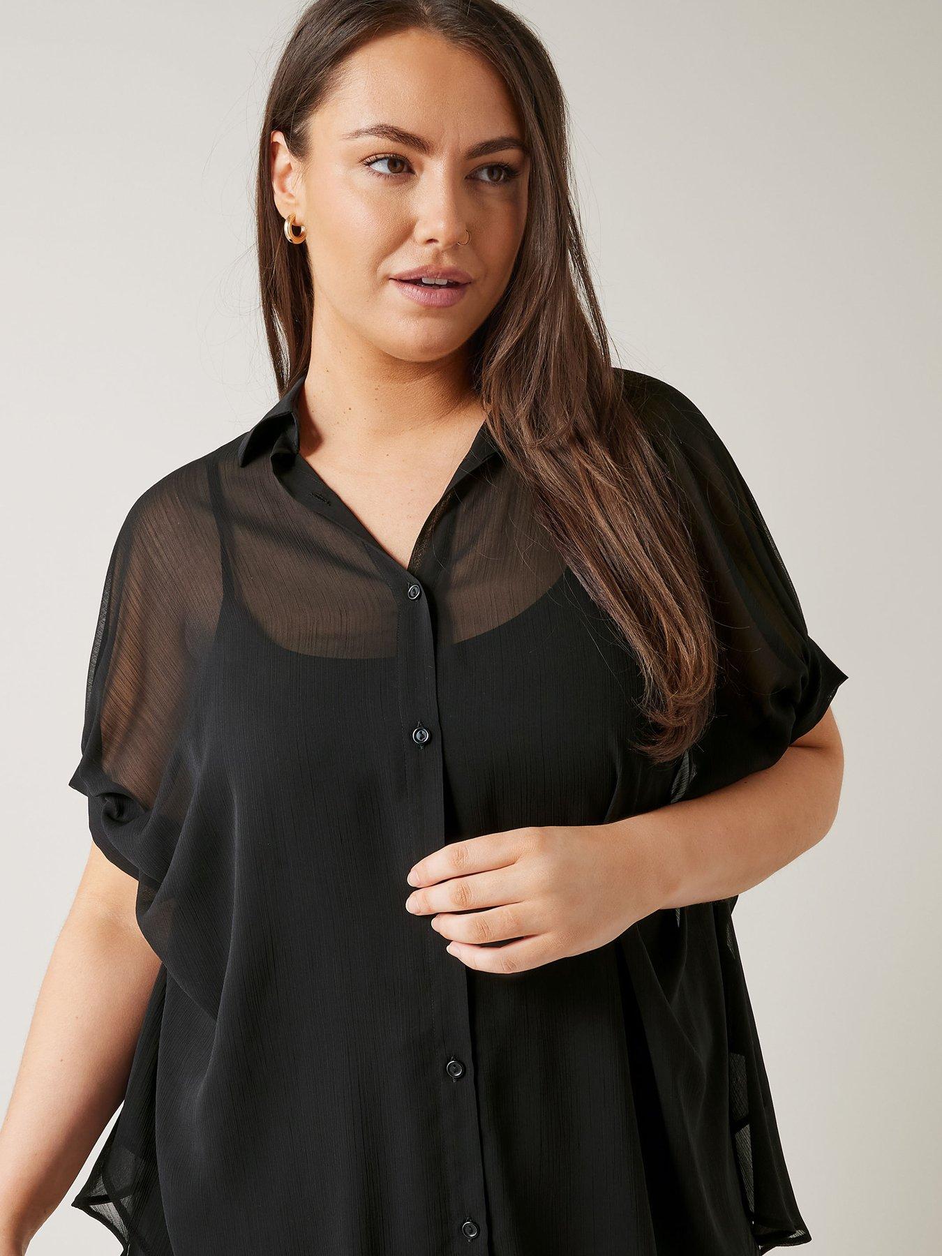 evans-batwing-gathering-side-blouse-blackoutfit