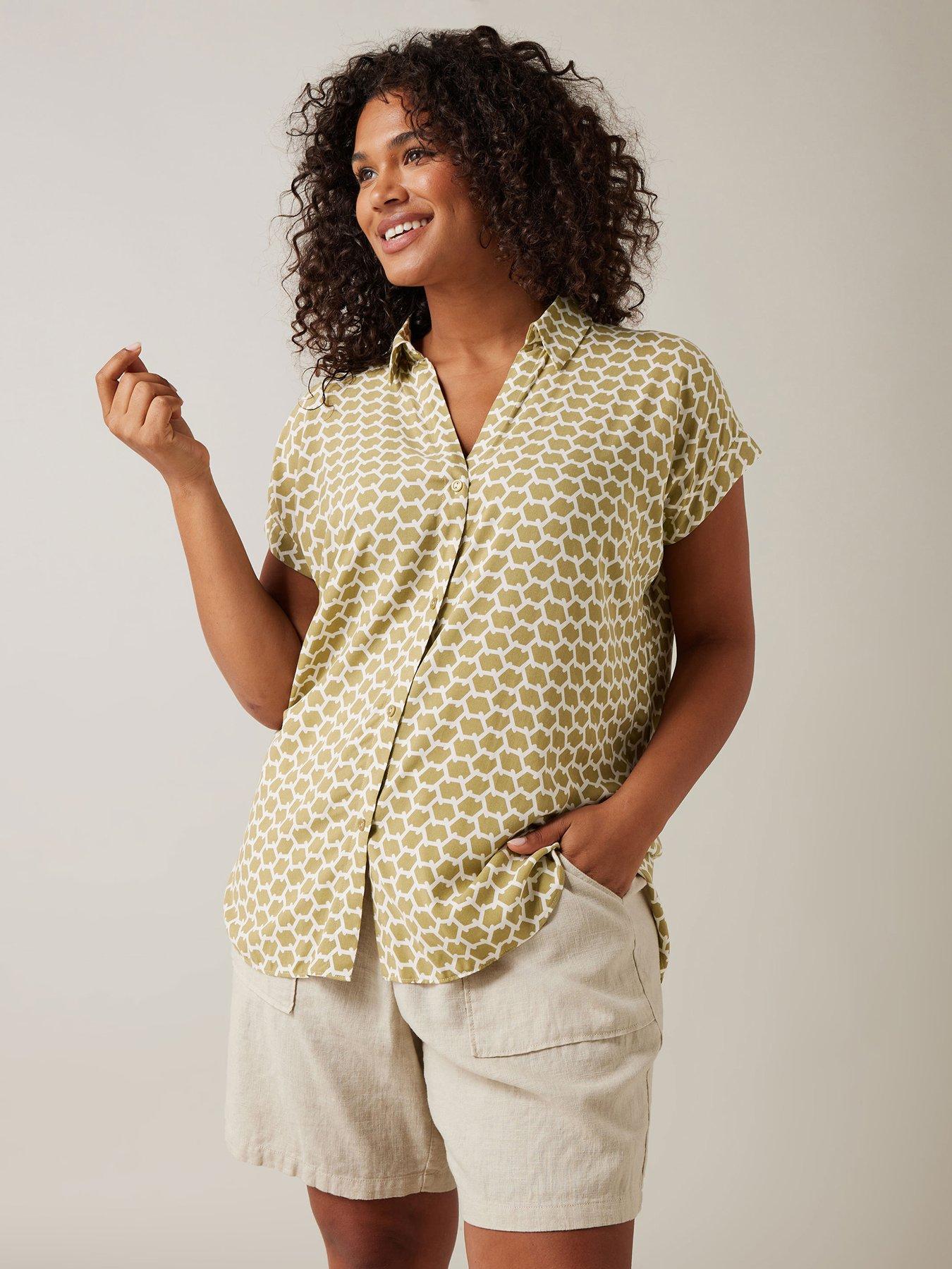 Image of Evans Batwing Button Through Blouse - Cream