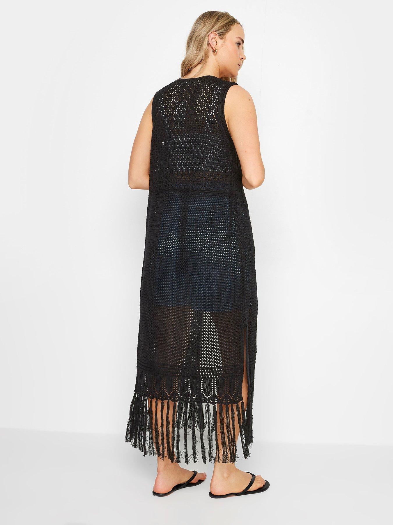 long-tall-sally-tall-black-longline-crochet-waistcoatstillFront