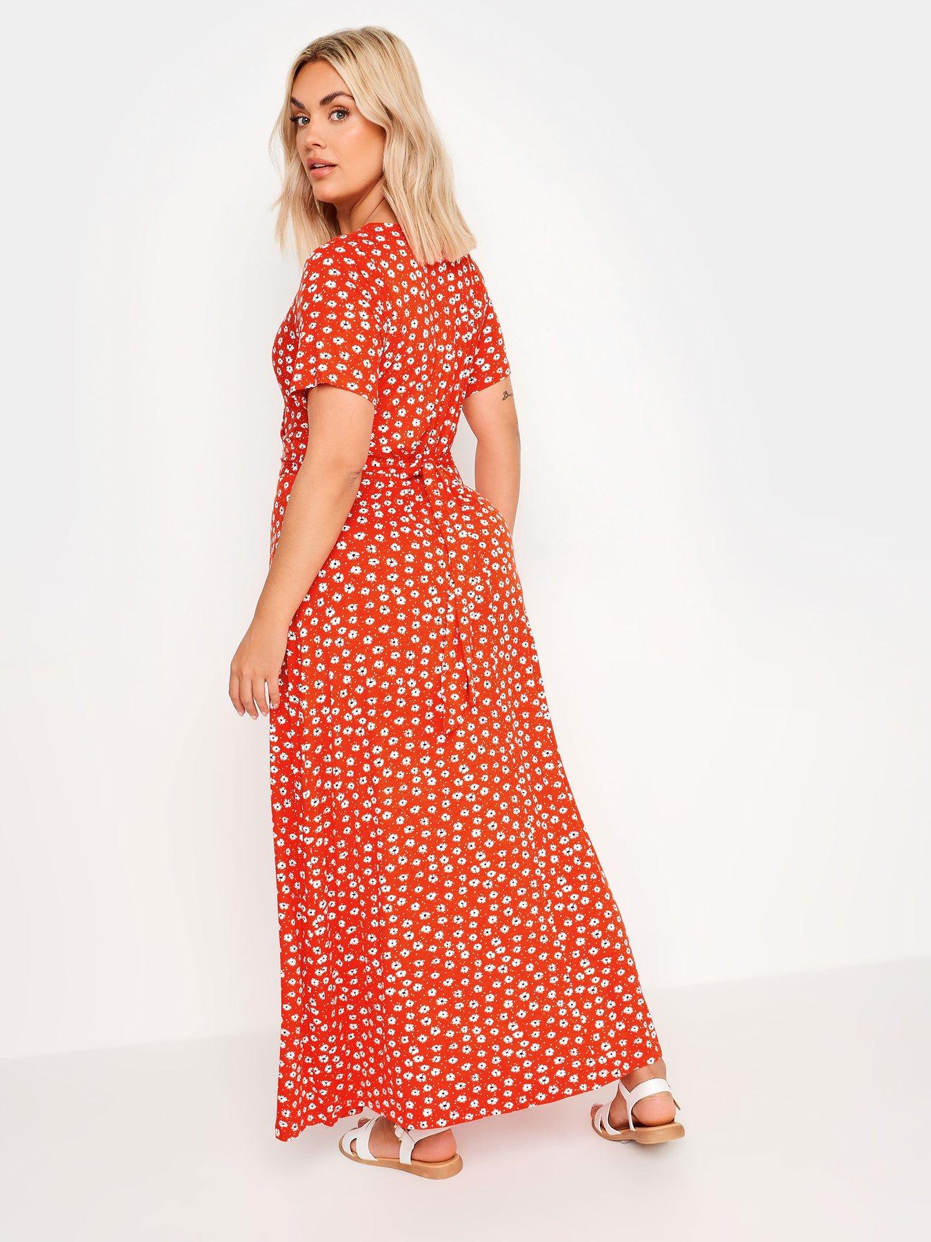 yours-curve-ditsy-floral-print-wrap-maxi-dressstillFront