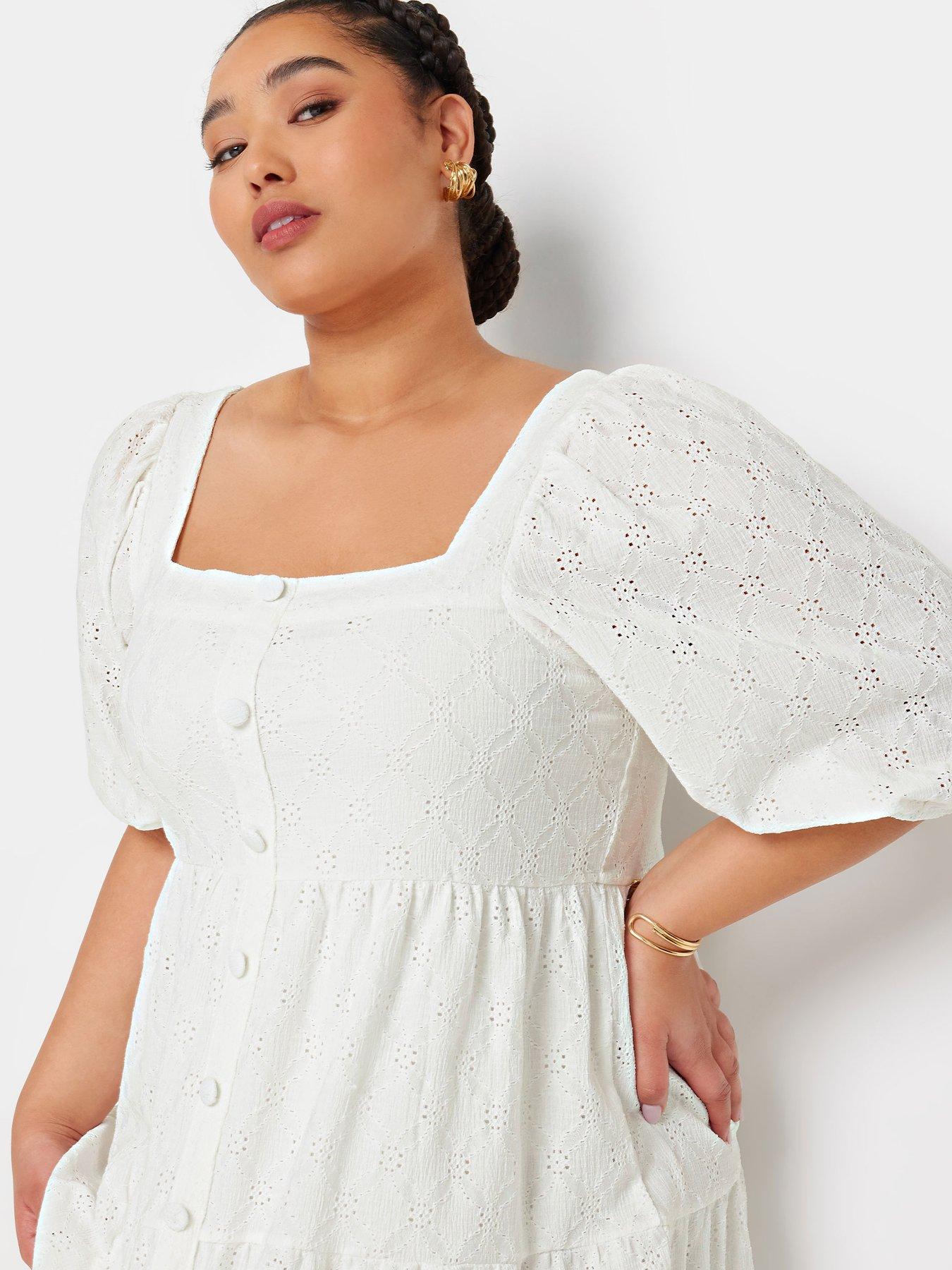 yours-curve-broderie-anglaise-button-front-midi-dress-whiteoutfit